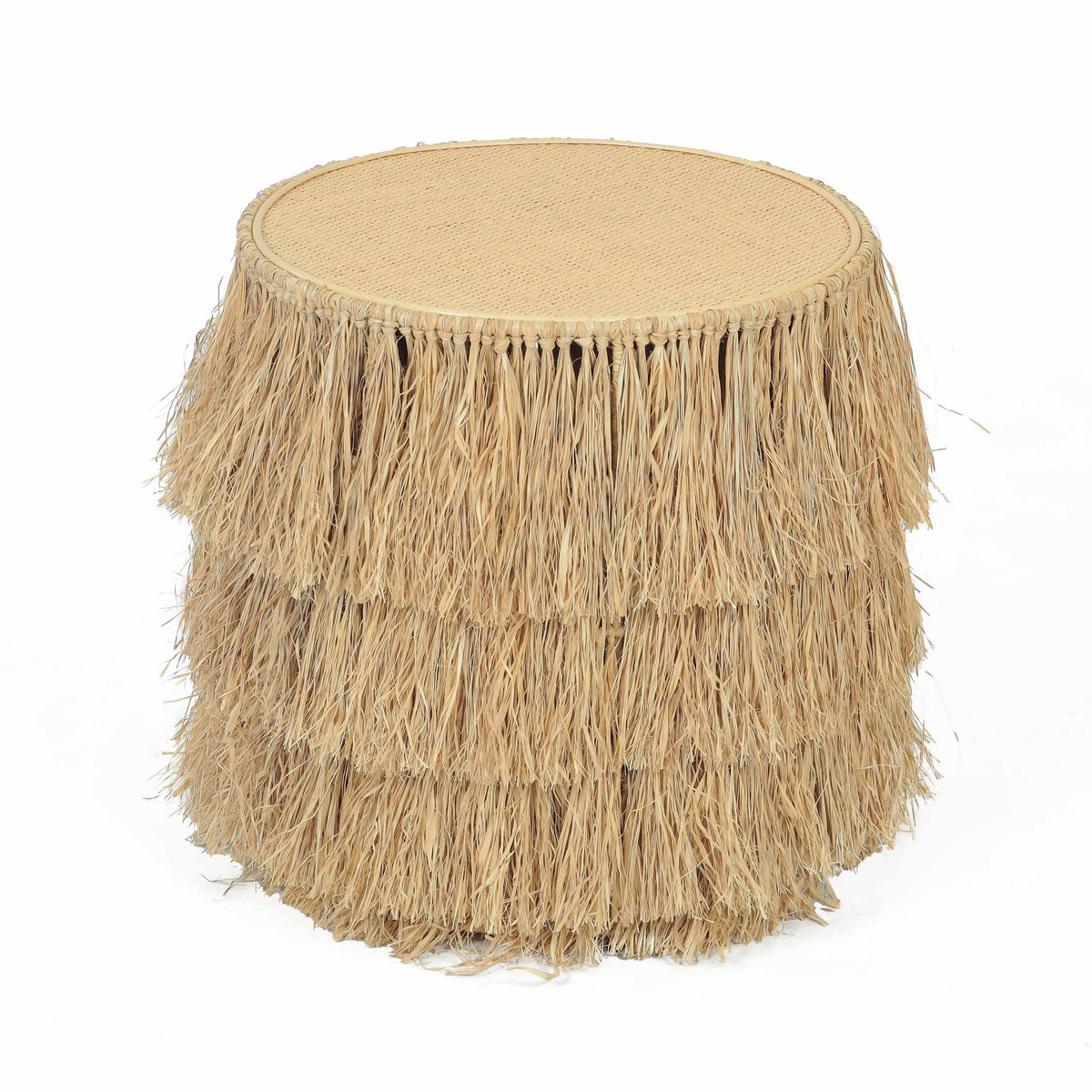 Luau Natural Rattan Round End Table by TOV Furniture – photo 1 of 6