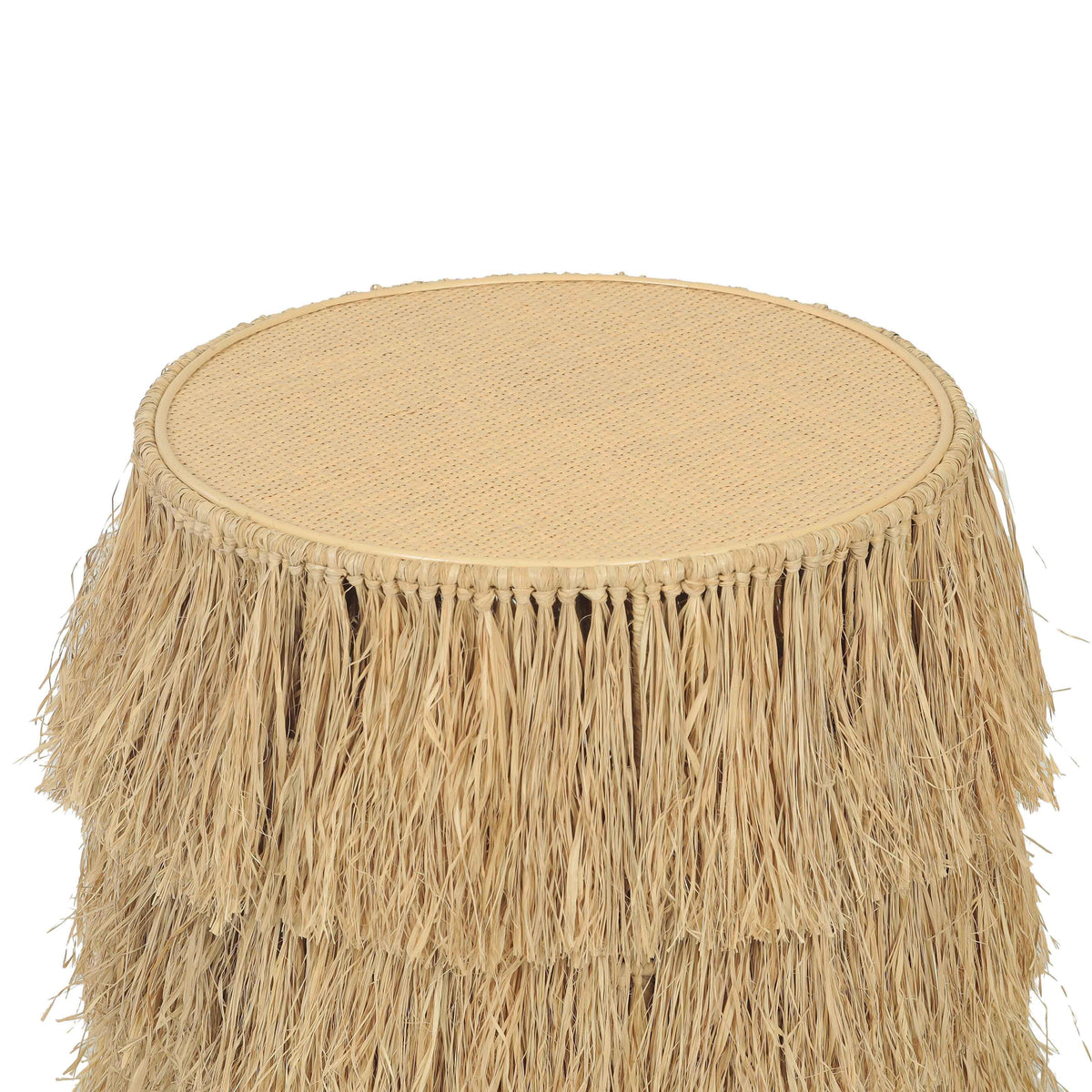 Luau Natural Rattan Round End Table by TOV Furniture – photo 4 of 6
