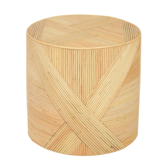 Matea Natural Rattan Cross Side Table by TOV Furniture – photo 1 of 8