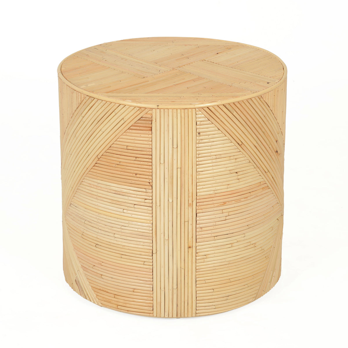 Matea Natural Rattan Cross Side Table by TOV Furniture – photo 2 of 8