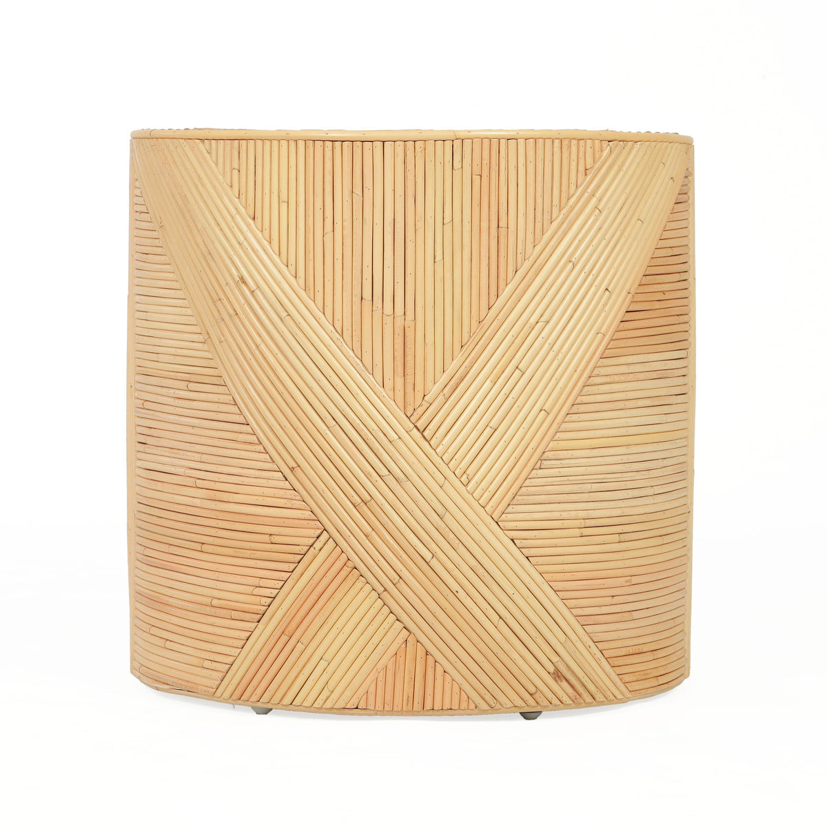 Matea Natural Rattan Cross Side Table by TOV Furniture – photo 3 of 8