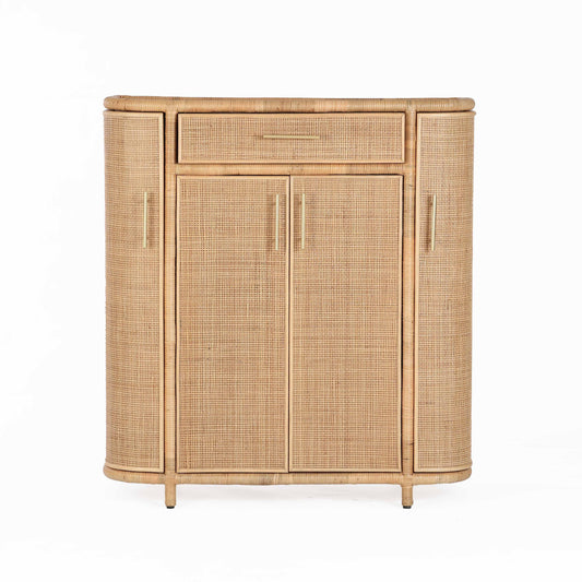 Tarot Natural Rattan Bar Cabinet Natural by Tov Furniture