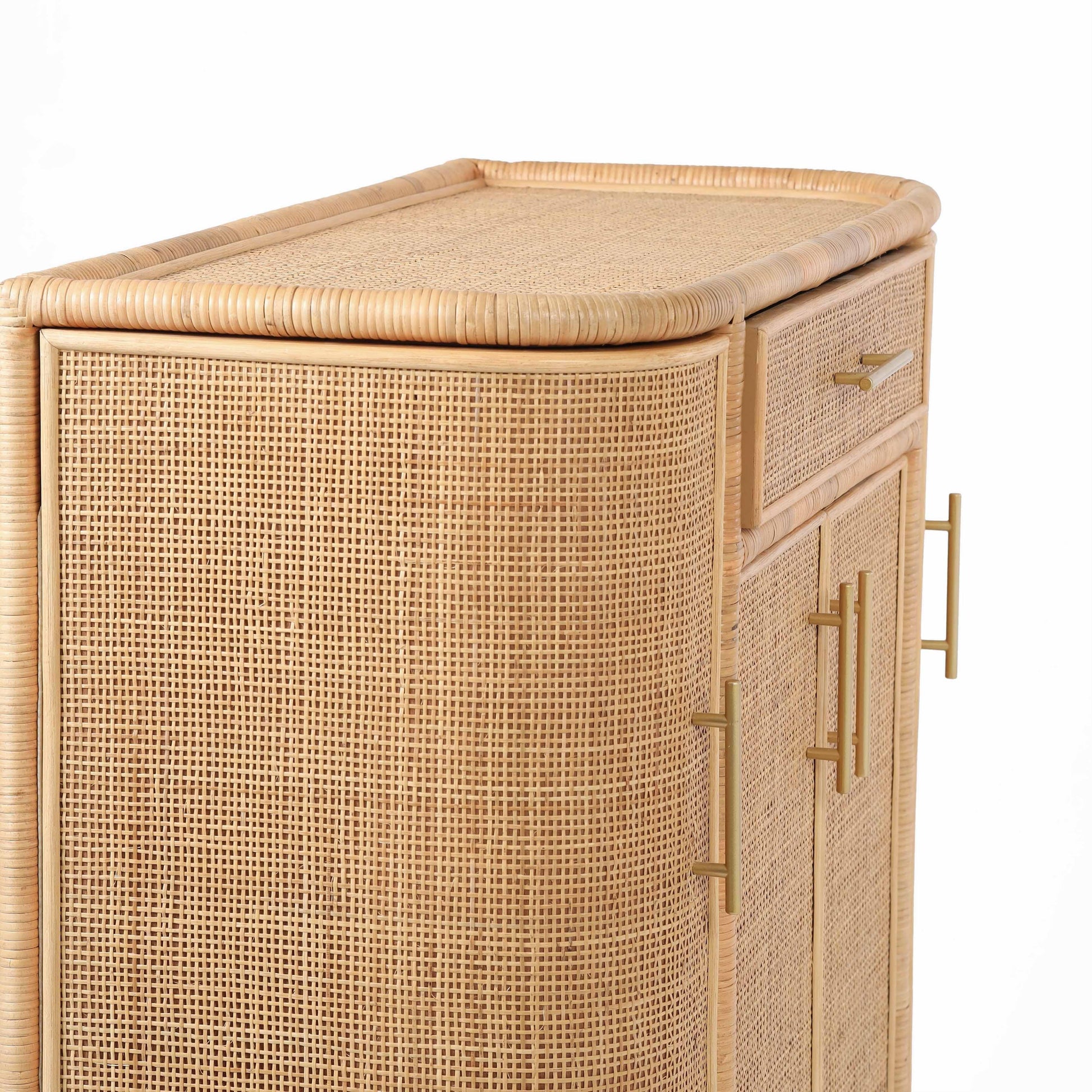Tarot Natural Rattan Bar Cabinet Natural by Tov Furniture