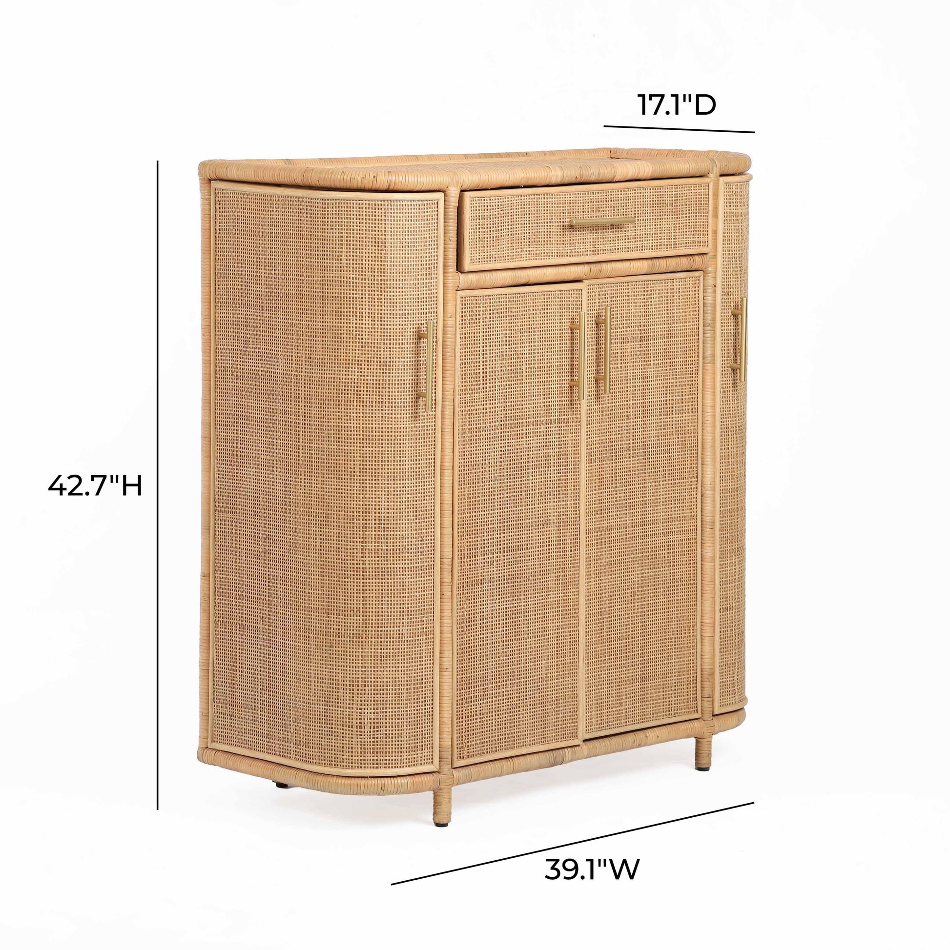 Tarot Natural Rattan Bar Cabinet Natural by Tov Furniture