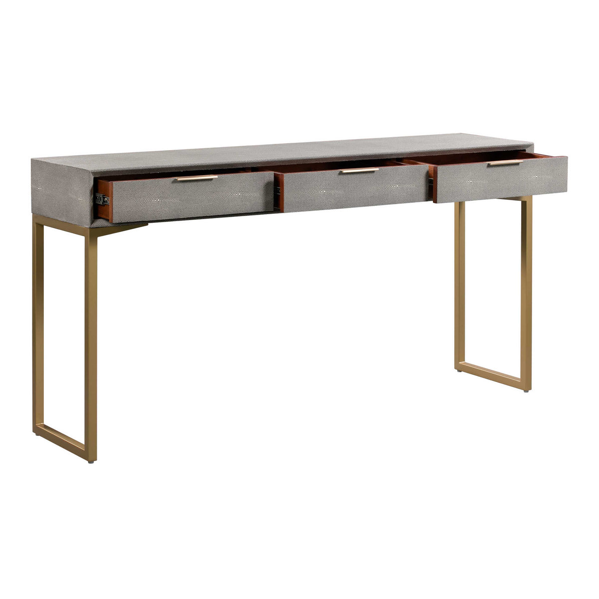 Pesce 59" Grey Shagreen Console Table by TOV Furniture – photo 4 of 7
