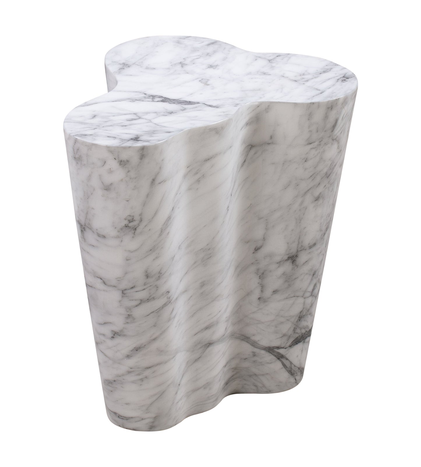 Slab Concrete Indoor/Outdoor Side Table (18"-22") White Marble Tall by Tov Furniture