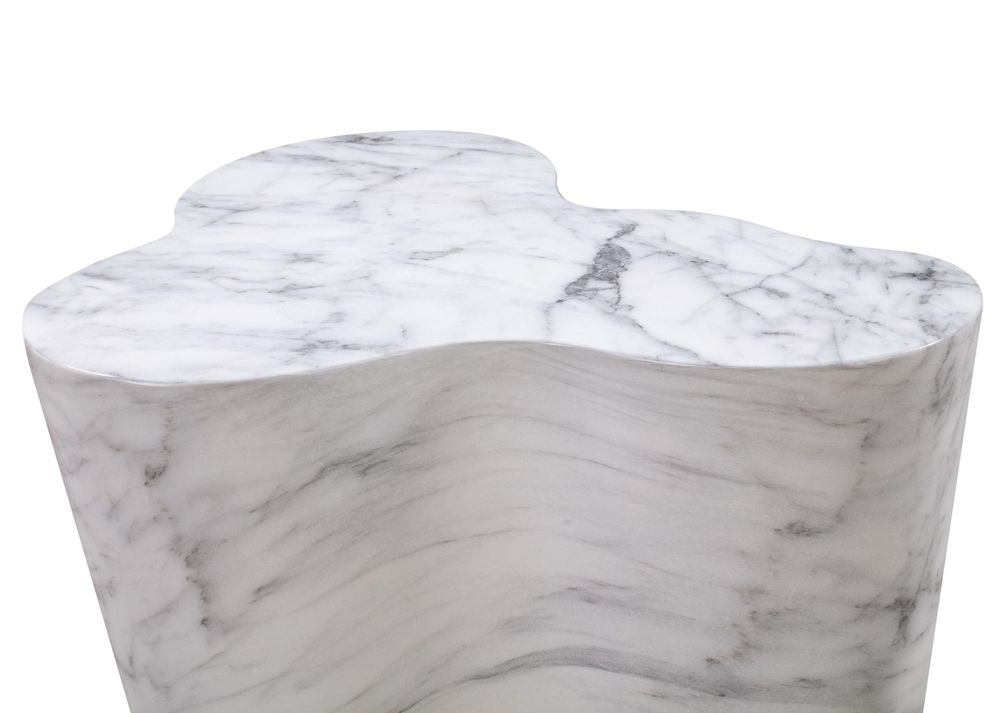 Slab Concrete Indoor/Outdoor Side Table (18"-22") White Marble Tall by Tov Furniture