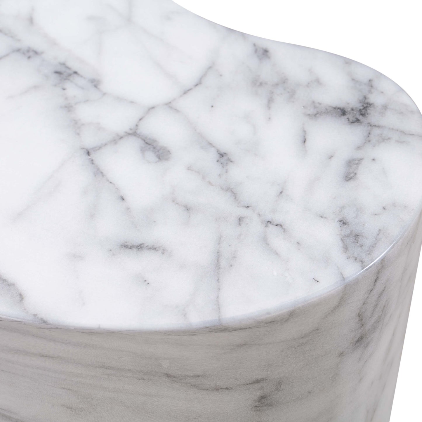Slab Concrete Indoor/Outdoor Side Table (18"-22") White Marble Tall by Tov Furniture