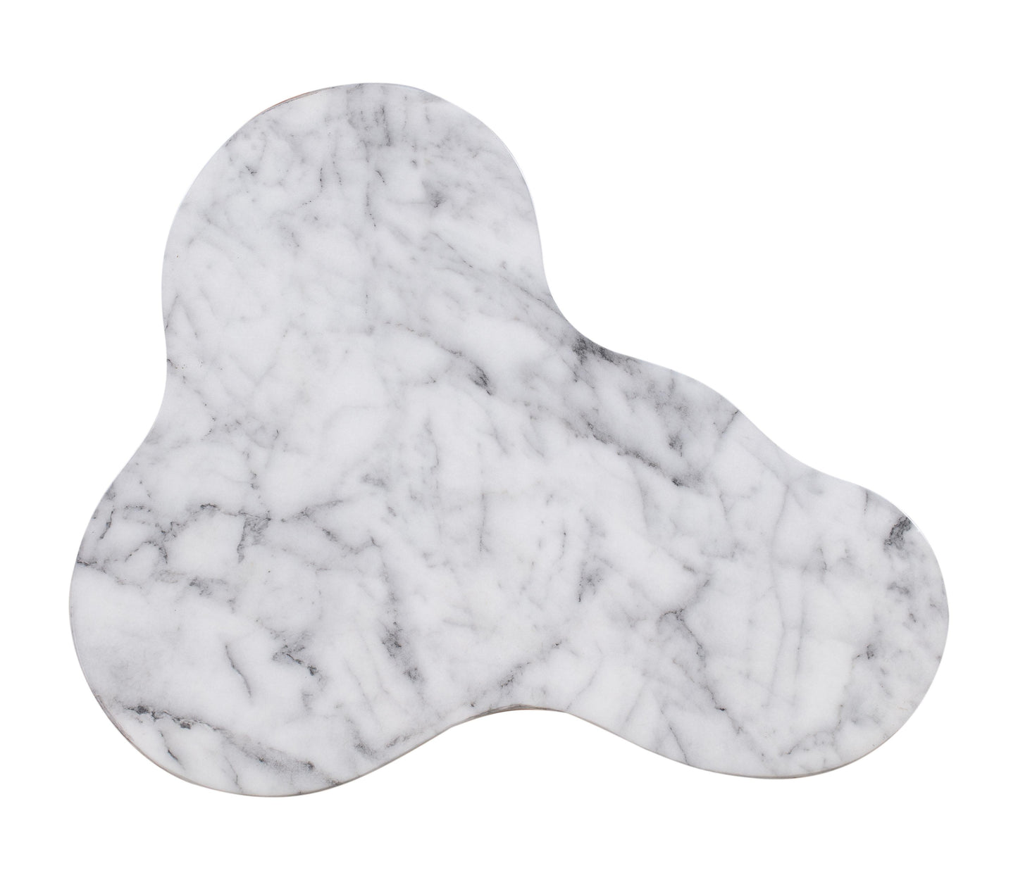 Slab Concrete Indoor/Outdoor Side Table (18"-22") White Marble Short by Tov Furniture