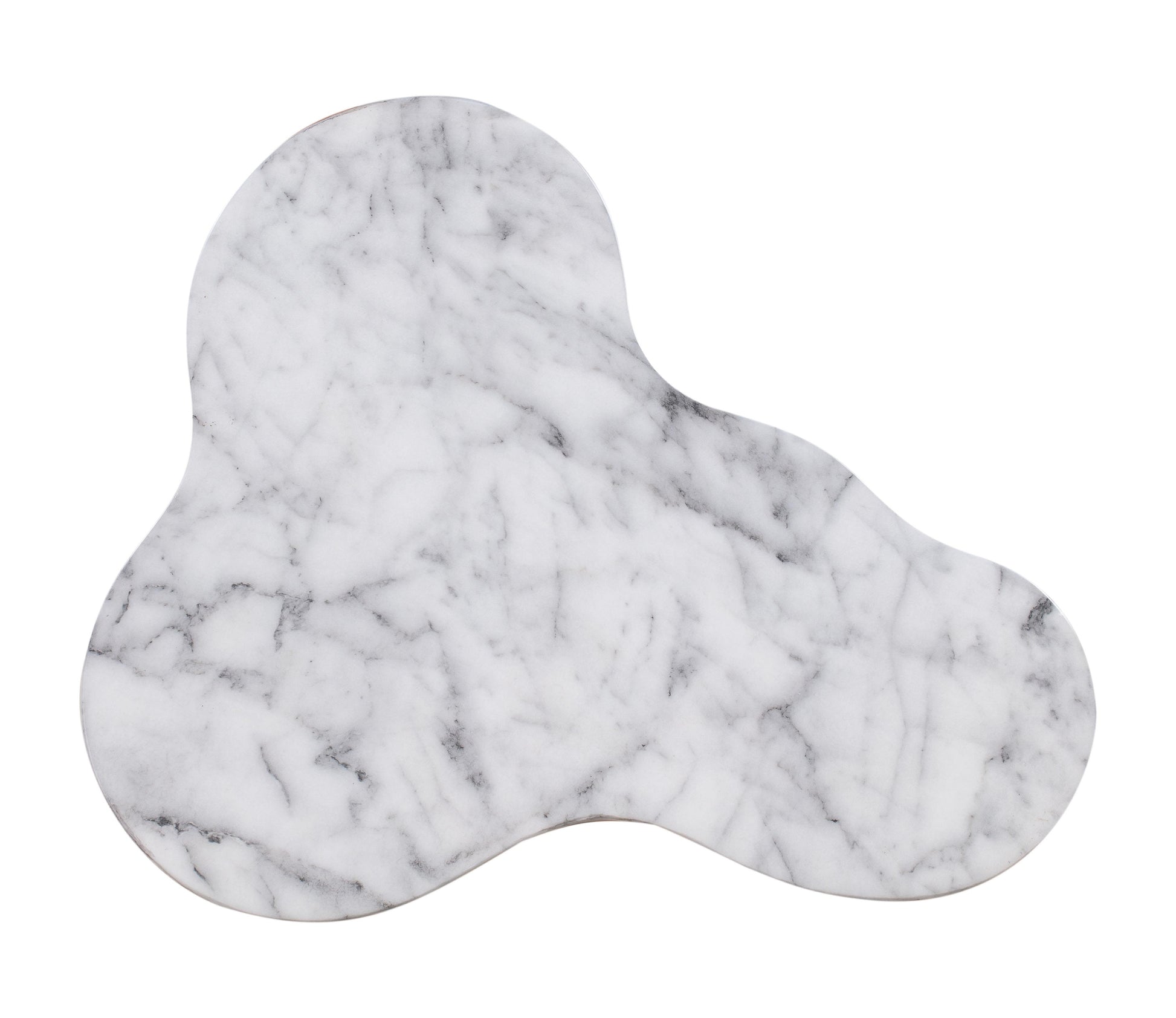 Slab Concrete Indoor/Outdoor Side Table (18"-22") White Marble Short by Tov Furniture
