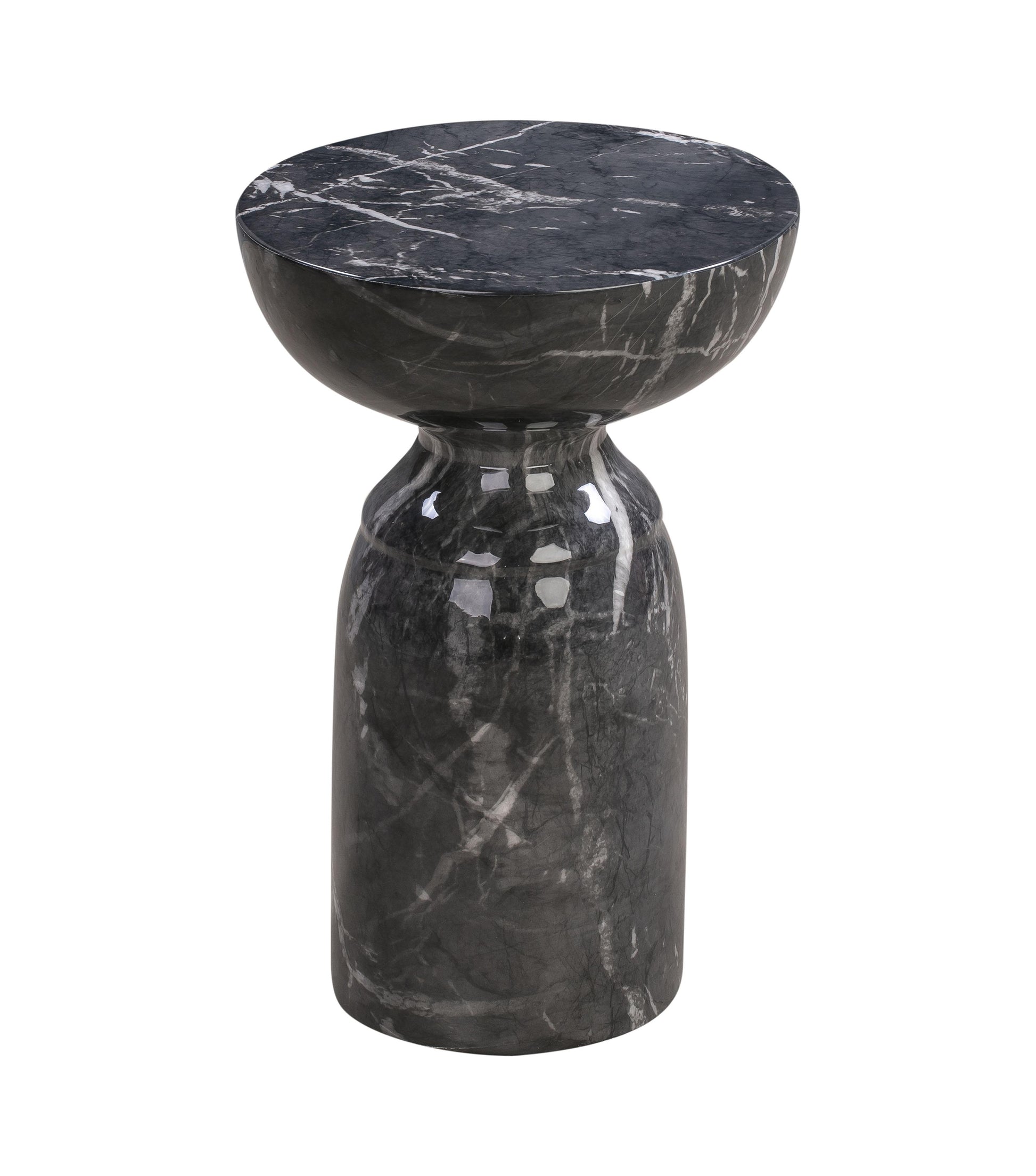 Rue Marble Indoor Outdoor Round Side Table by TOV Oc44040