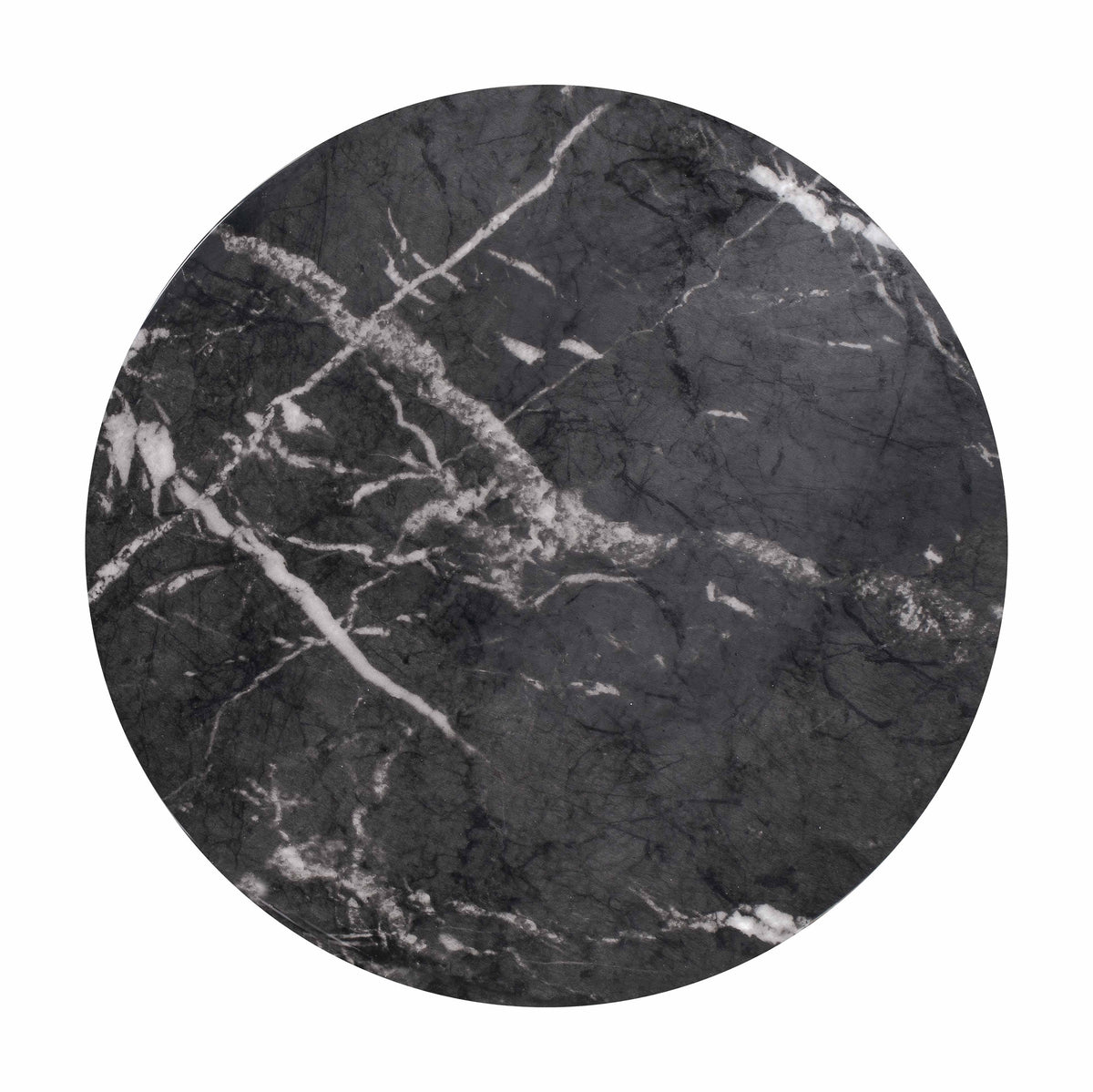 Rue Black Faux Marble Indoor / Outdoor Concrete Round Side Table by TOV Furniture – photo 4 of 6