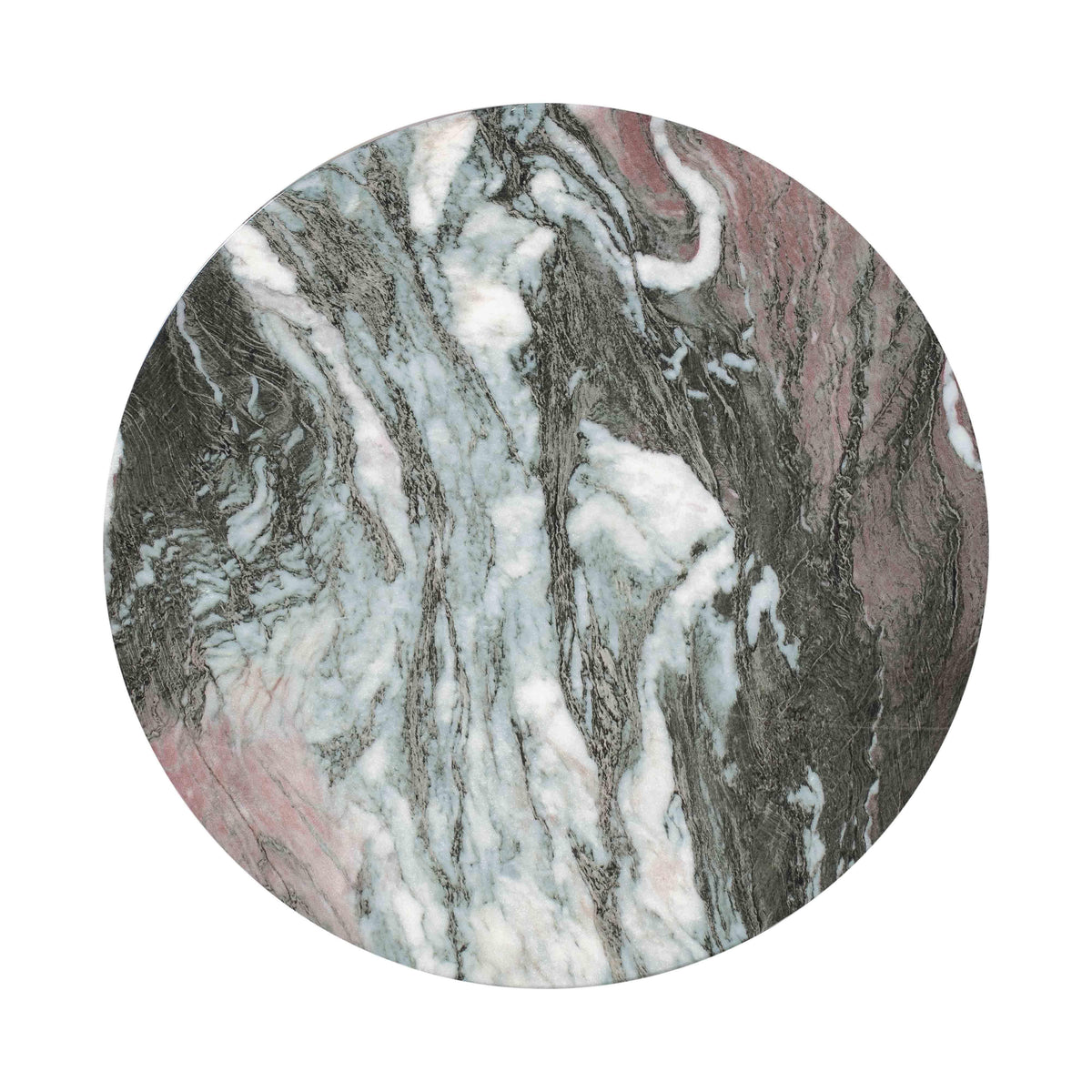 Rue Grey and Blush Faux Marble Indoor / Outdoor Concrete Round Side Table by TOV Furniture – photo 4 of 6