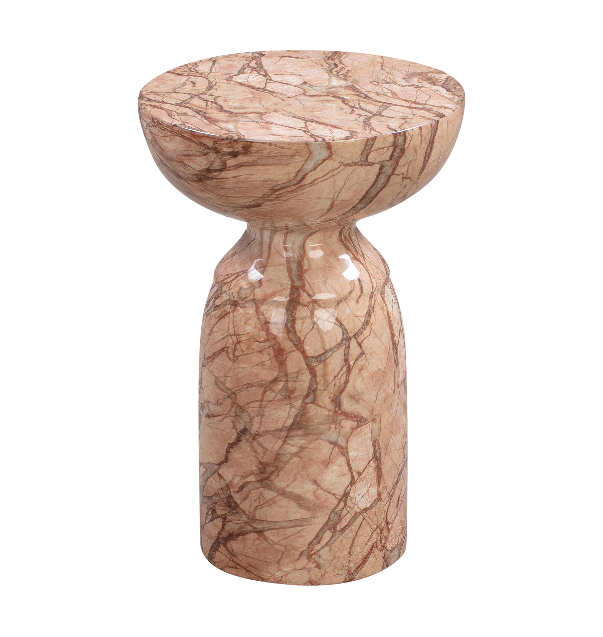 Rue Marble Indoor Outdoor Round Side Table by TOV Oc44041
