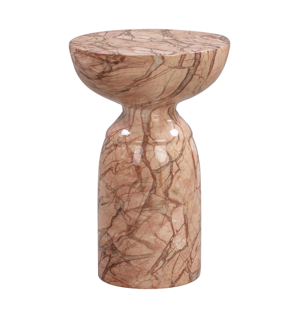 Rue Sunset Faux Marble Indoor / Outdoor Concrete Round Side Table by TOV Furniture – photo 3 of 6