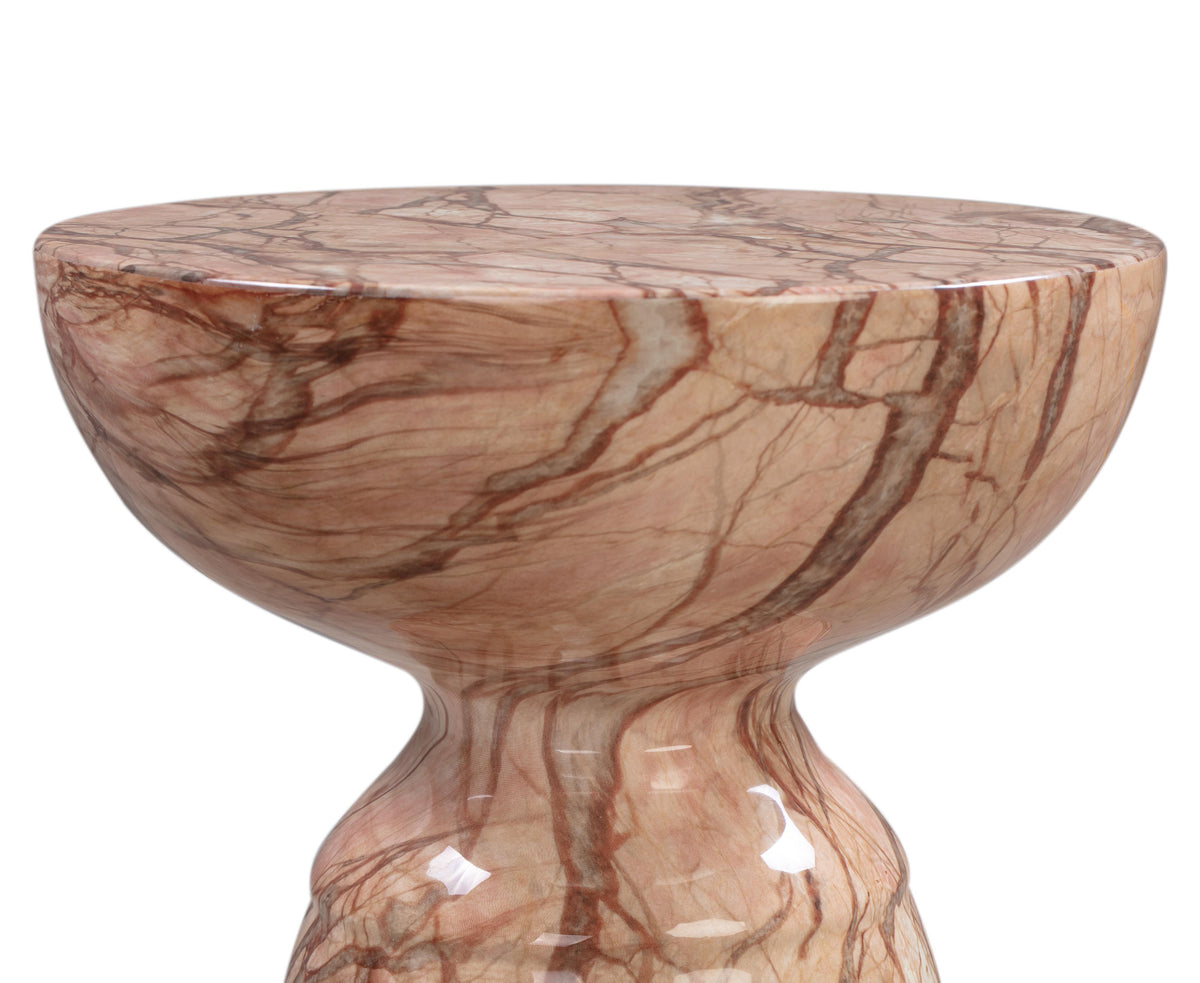 Rue Sunset Faux Marble Indoor / Outdoor Concrete Round Side Table by TOV Furniture – photo 5 of 6