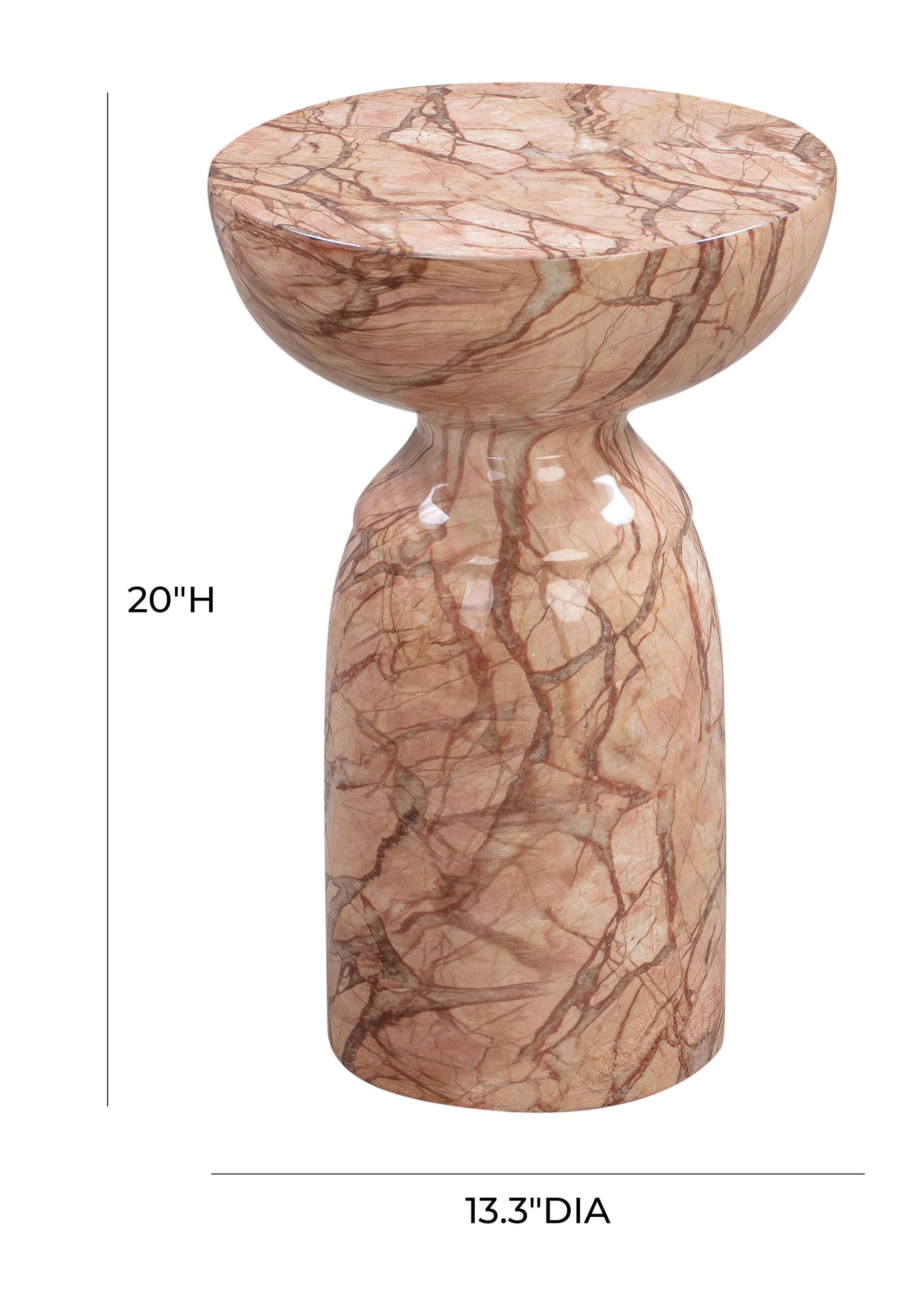 Rue Marble Indoor Outdoor Round Side Table by TOV Oc44040