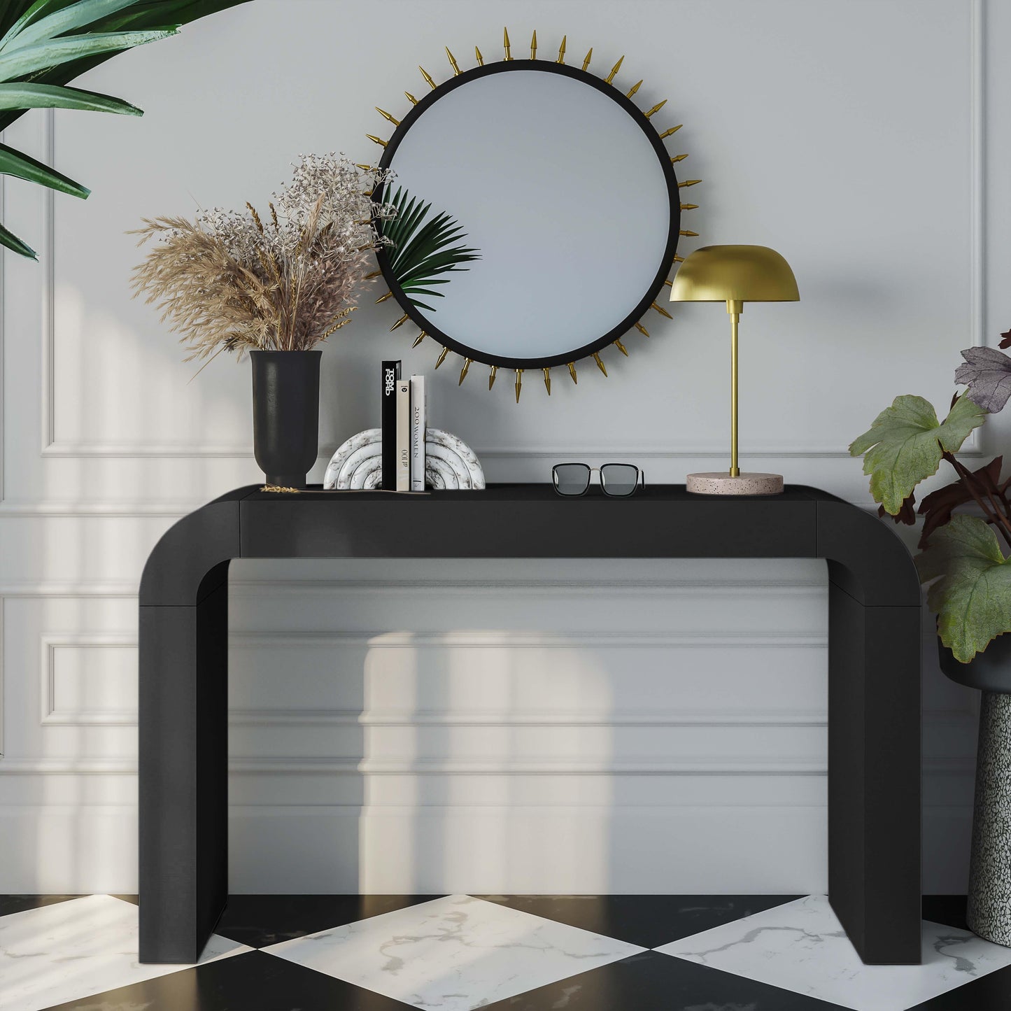 Hump 54" Arched Console Table Black by Tov Furniture