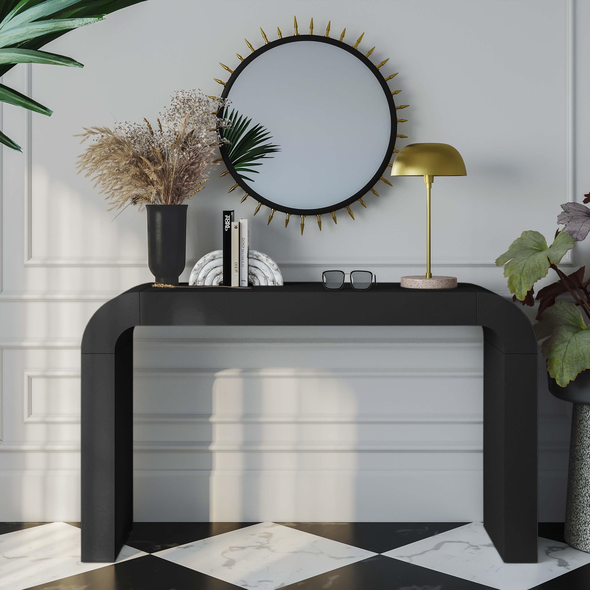 Hump 54" Arched Console Table Black by Tov Furniture