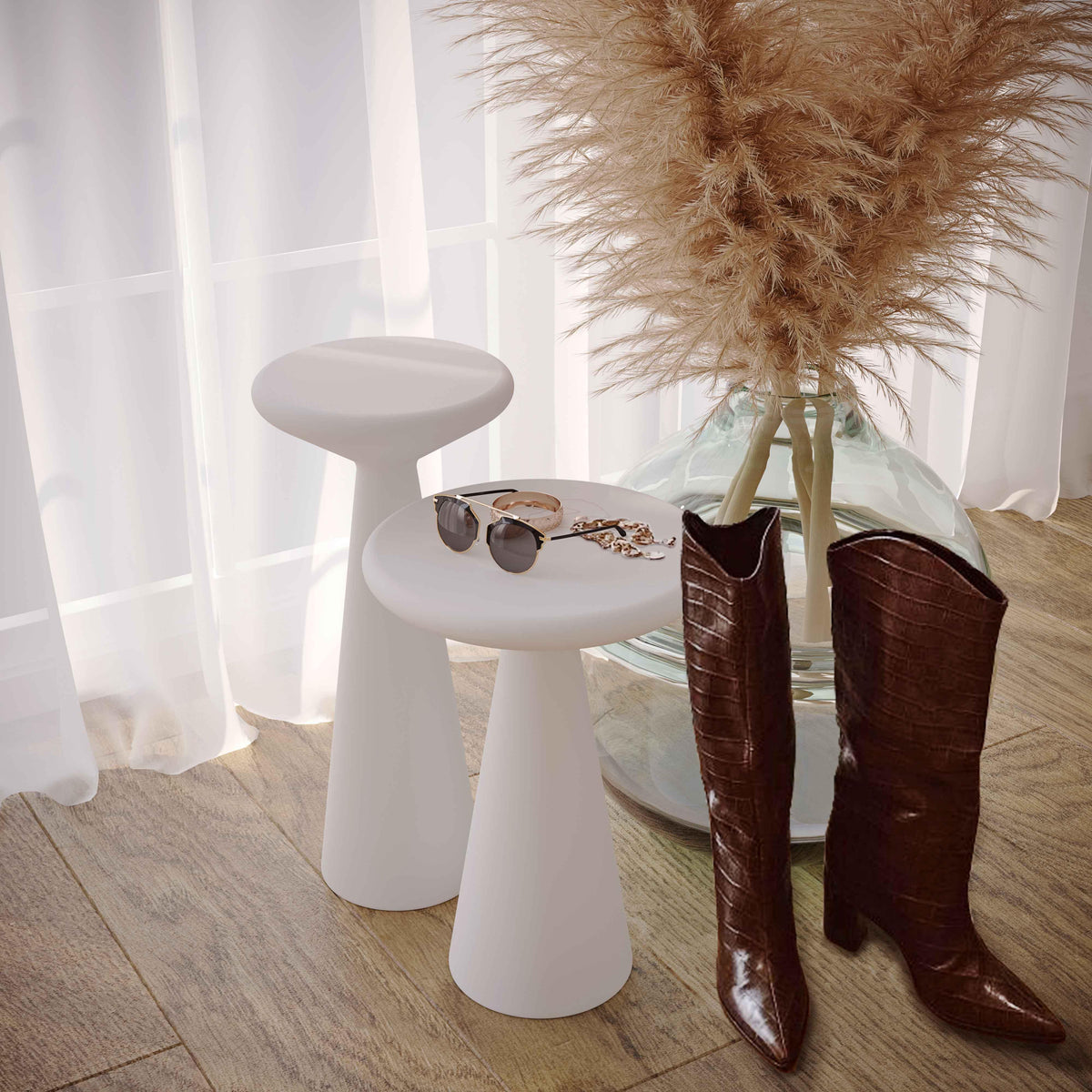 Gianna Concrete Accent Tables - Set of 2 by TOV Furniture – photo 2 of 6