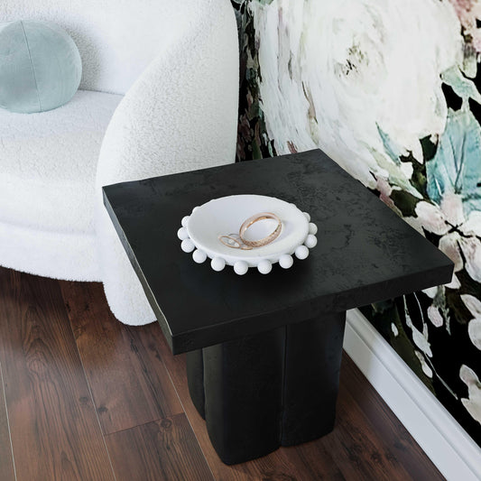 Kayla Black Concrete Side Table by TOV Furniture