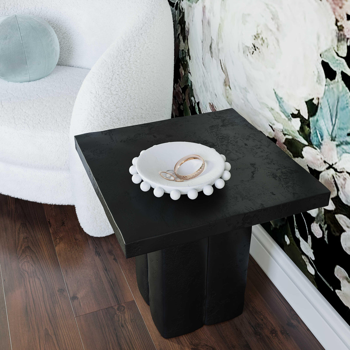 Kayla Black Concrete Side Table by TOV Furniture – photo 2 of 6