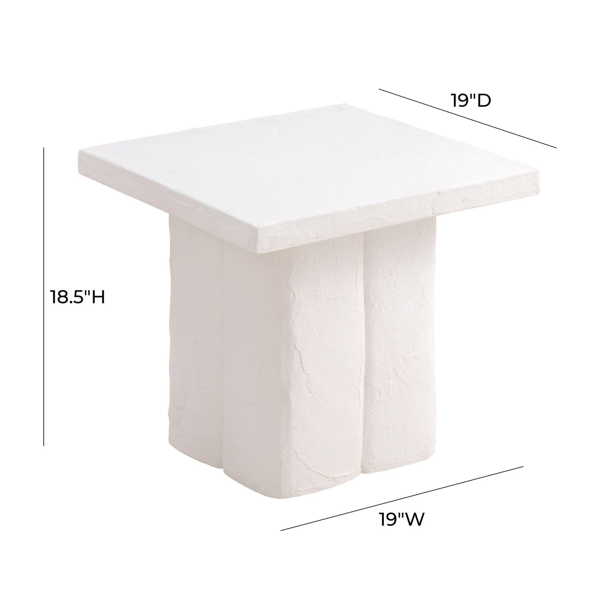 Kayla White Concrete Side Table by TOV Furniture – photo 6 of 6