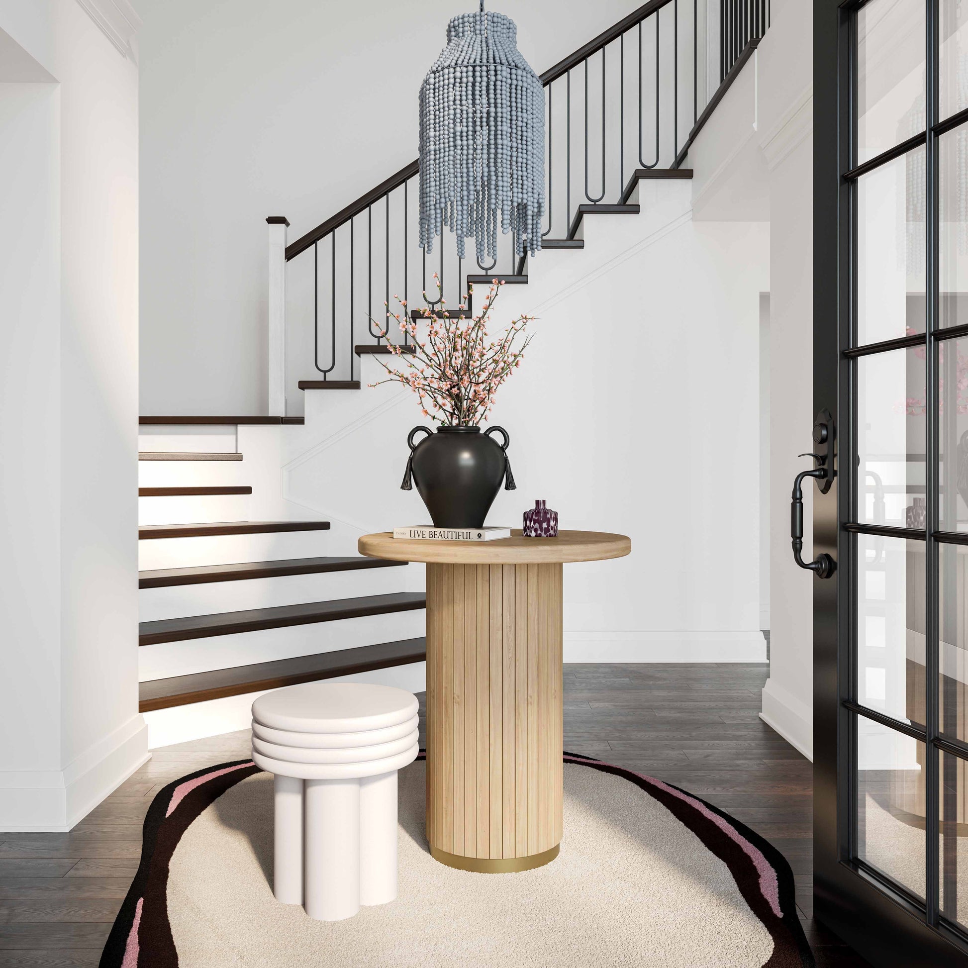 Chelsea Oak Wood Entry Table Natural by Tov Furniture