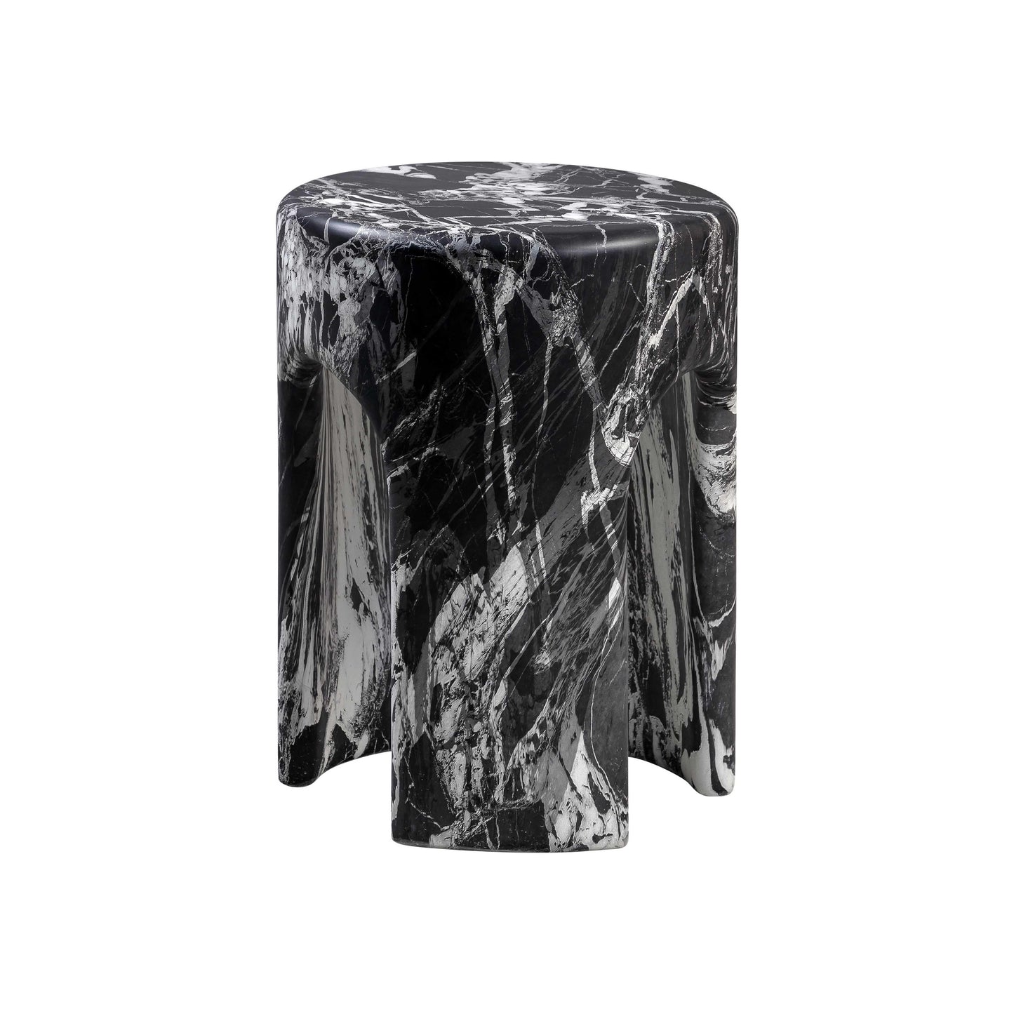 Marisol Black Faux Marble Side Table Black Marble by Tov Furniture