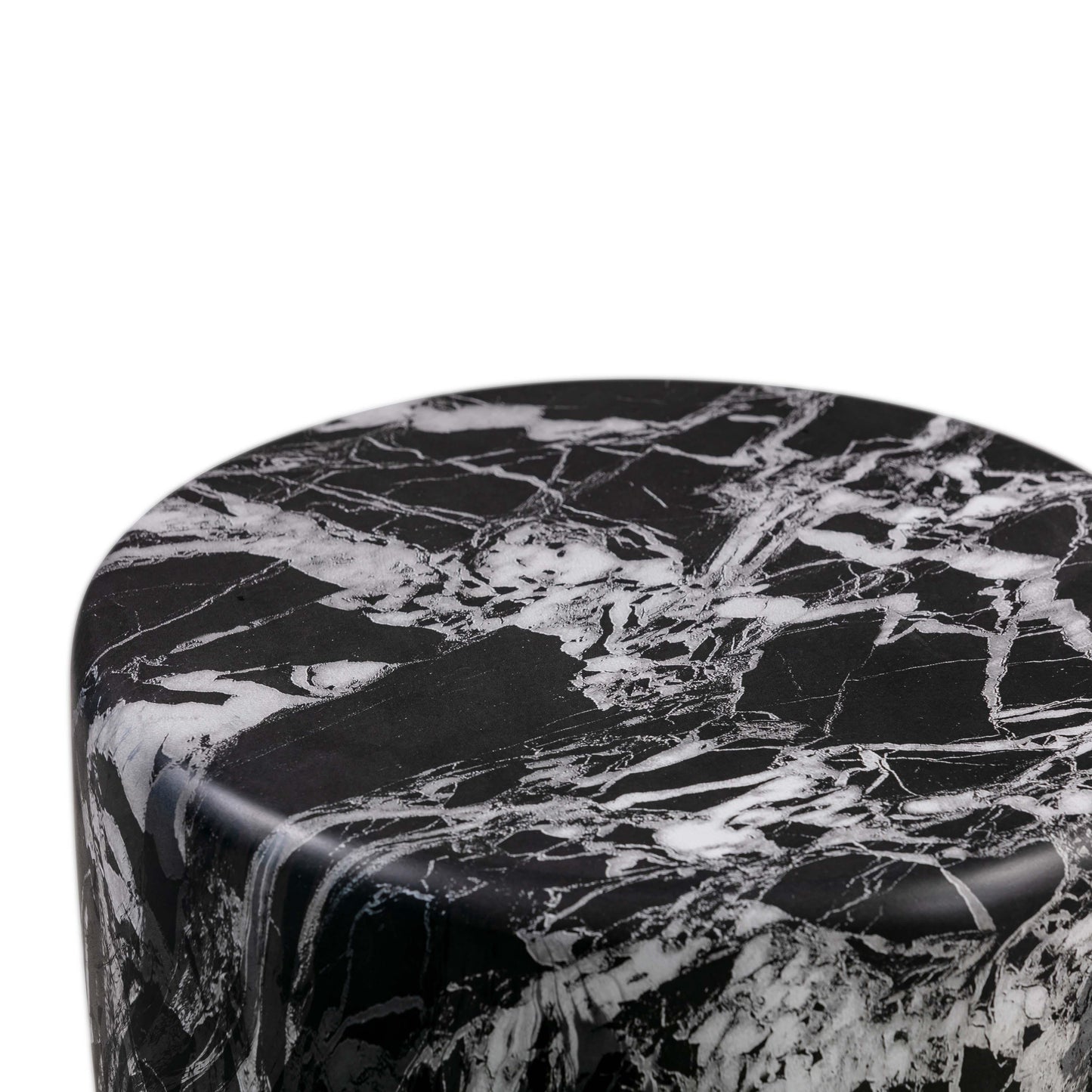Marisol Black Faux Marble Side Table Black Marble by Tov Furniture