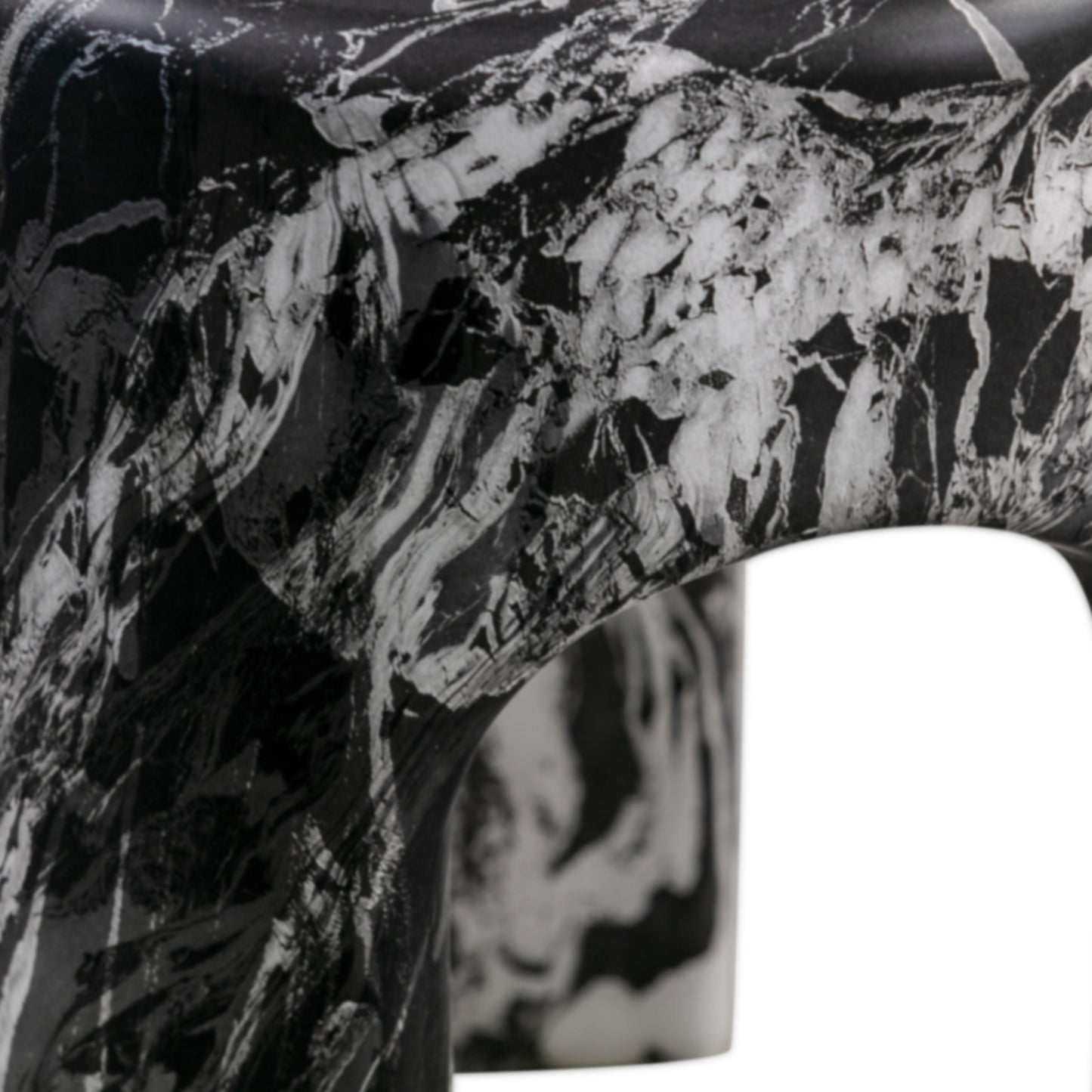 Marisol Black Faux Marble Side Table Black Marble by Tov Furniture