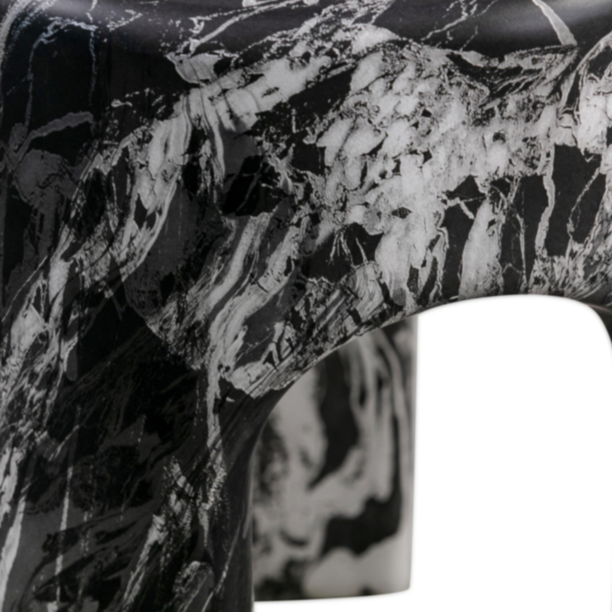 Marisol Black Faux Marble Side Table Black Marble by Tov Furniture