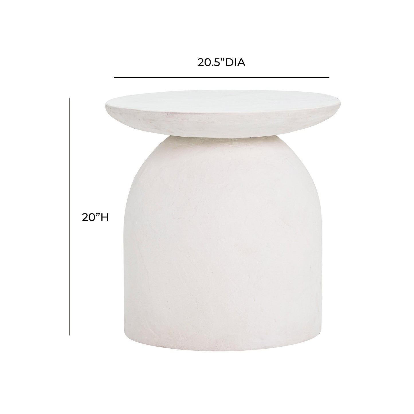 Aloe White Concrete Side Table by TOV