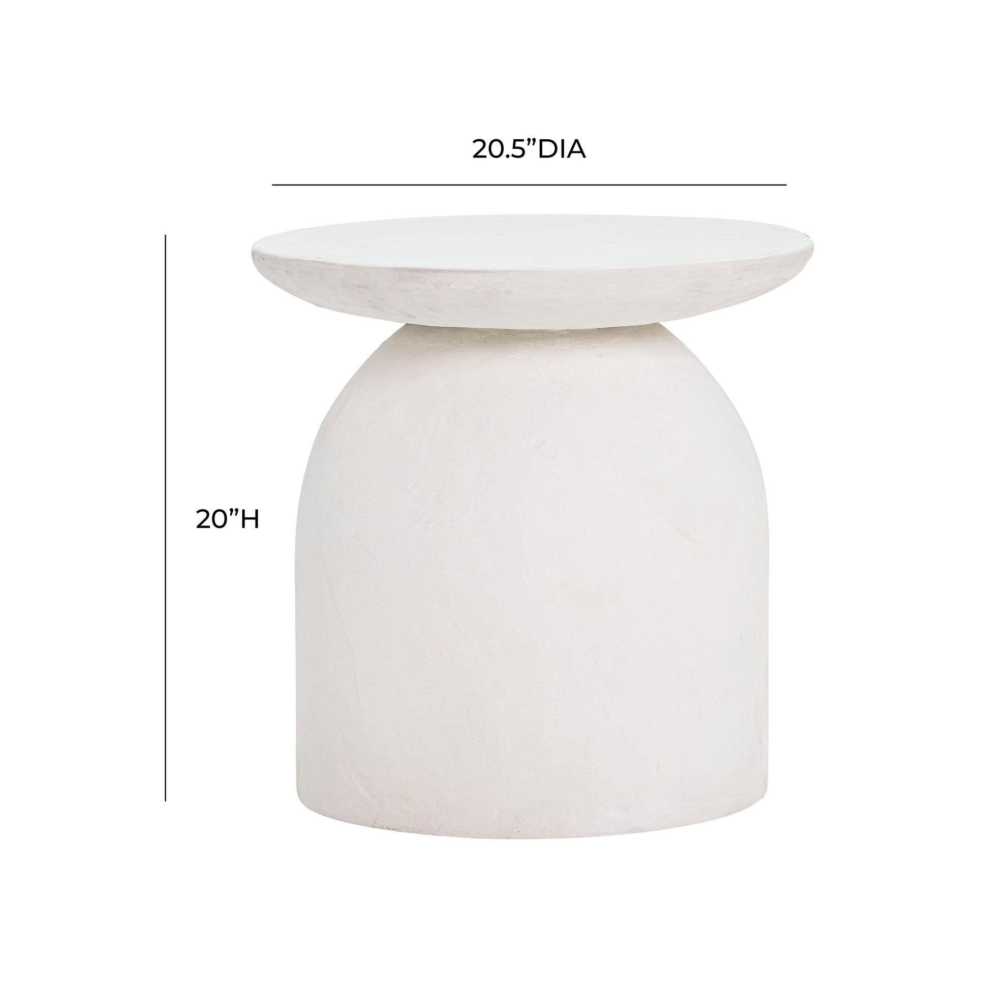 Aloe White Concrete Side Table by TOV