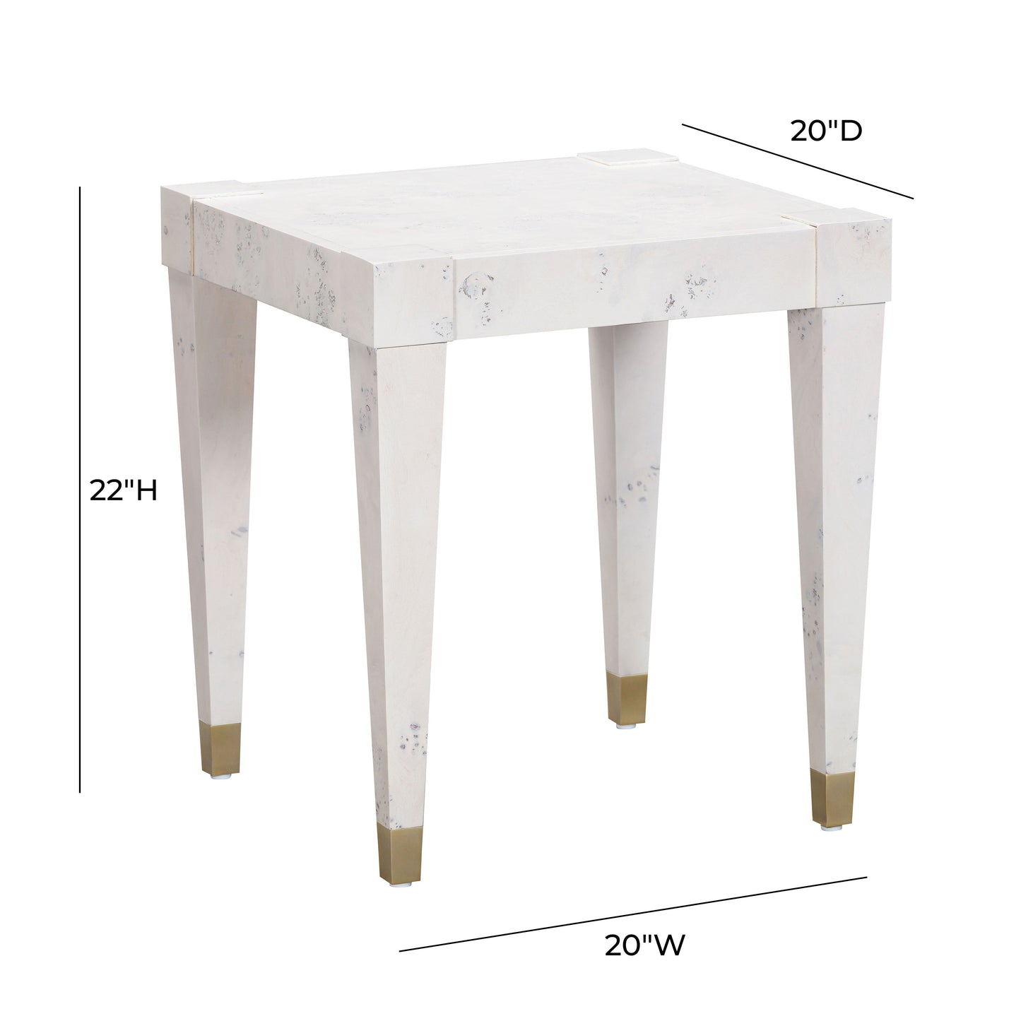 Brandyss Burl End Table White by Tov Furniture
