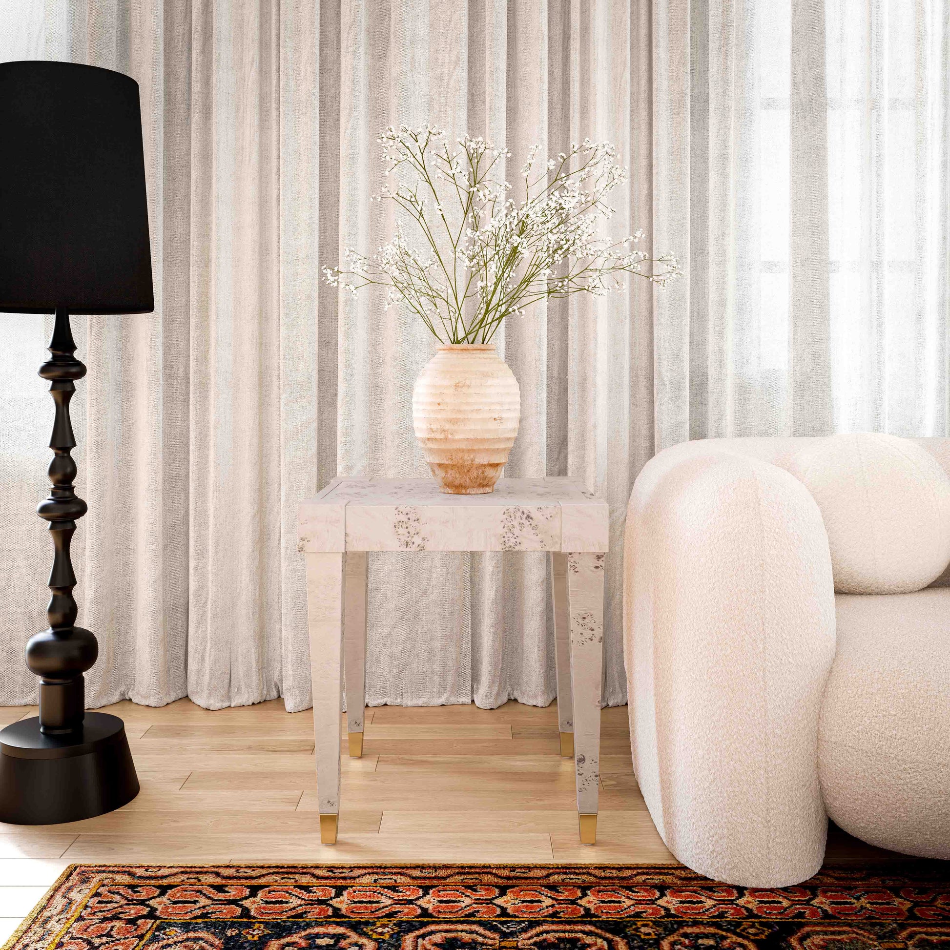 Brandyss Burl End Table White by Tov Furniture