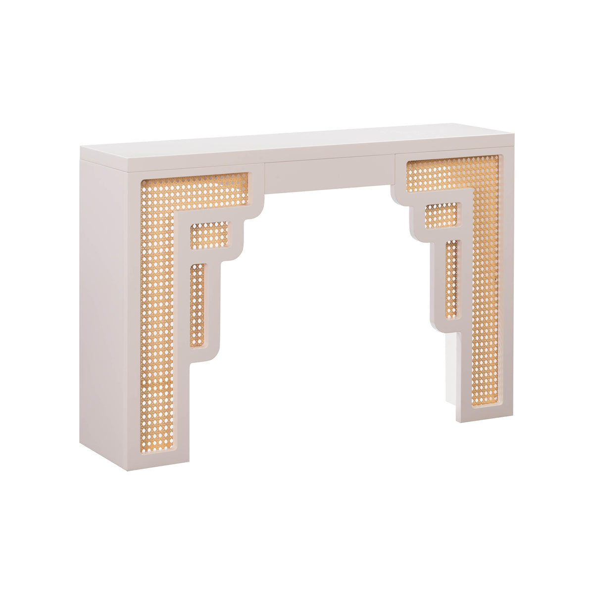 Suzie Cream & Rattan Console Table by TOV Furniture – photo 1 of 6