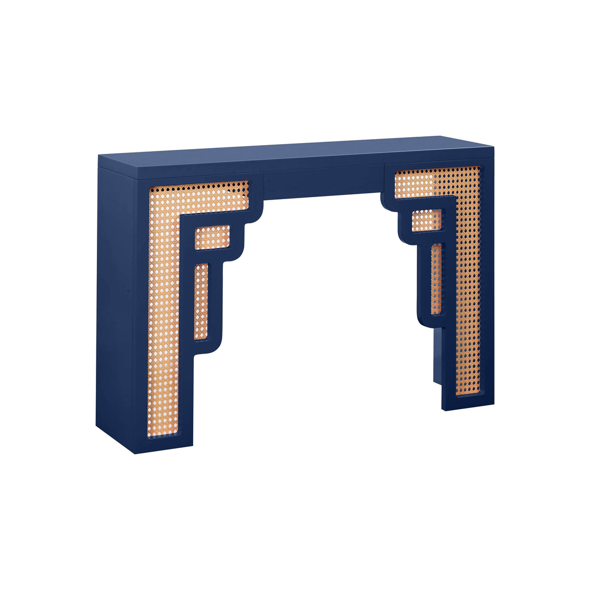 Suzie Navy & Rattan Console Table by TOV Furniture – photo 1 of 6