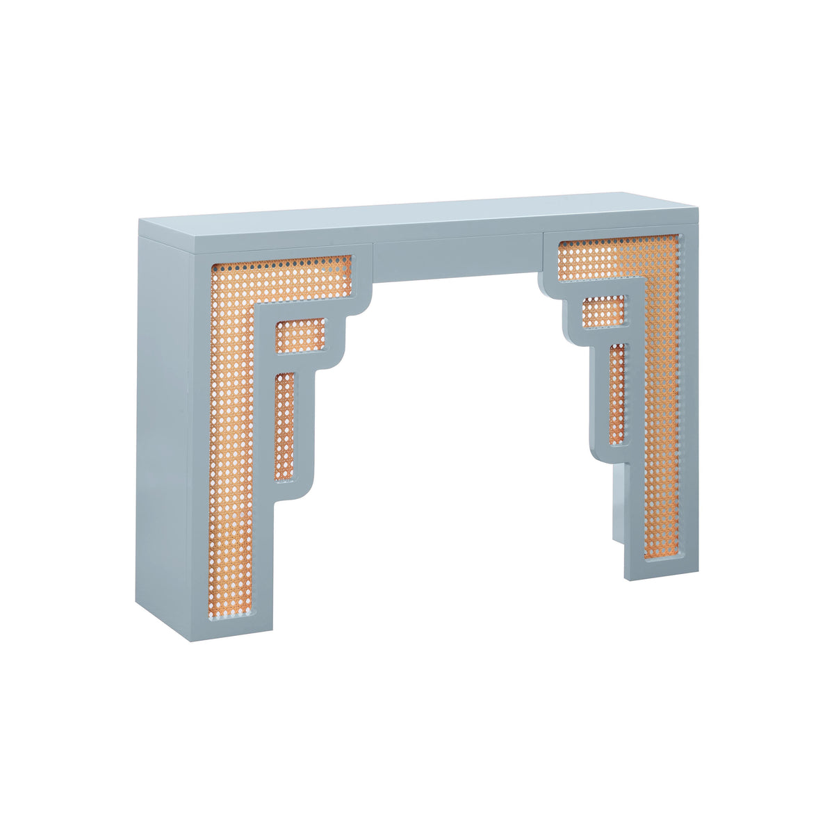 Suzie Pastel Blue & Rattan Console Table by TOV Furniture – photo 1 of 6