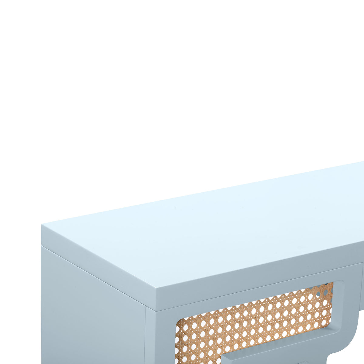 Suzie Pastel Blue & Rattan Console Table by TOV Furniture – photo 5 of 6
