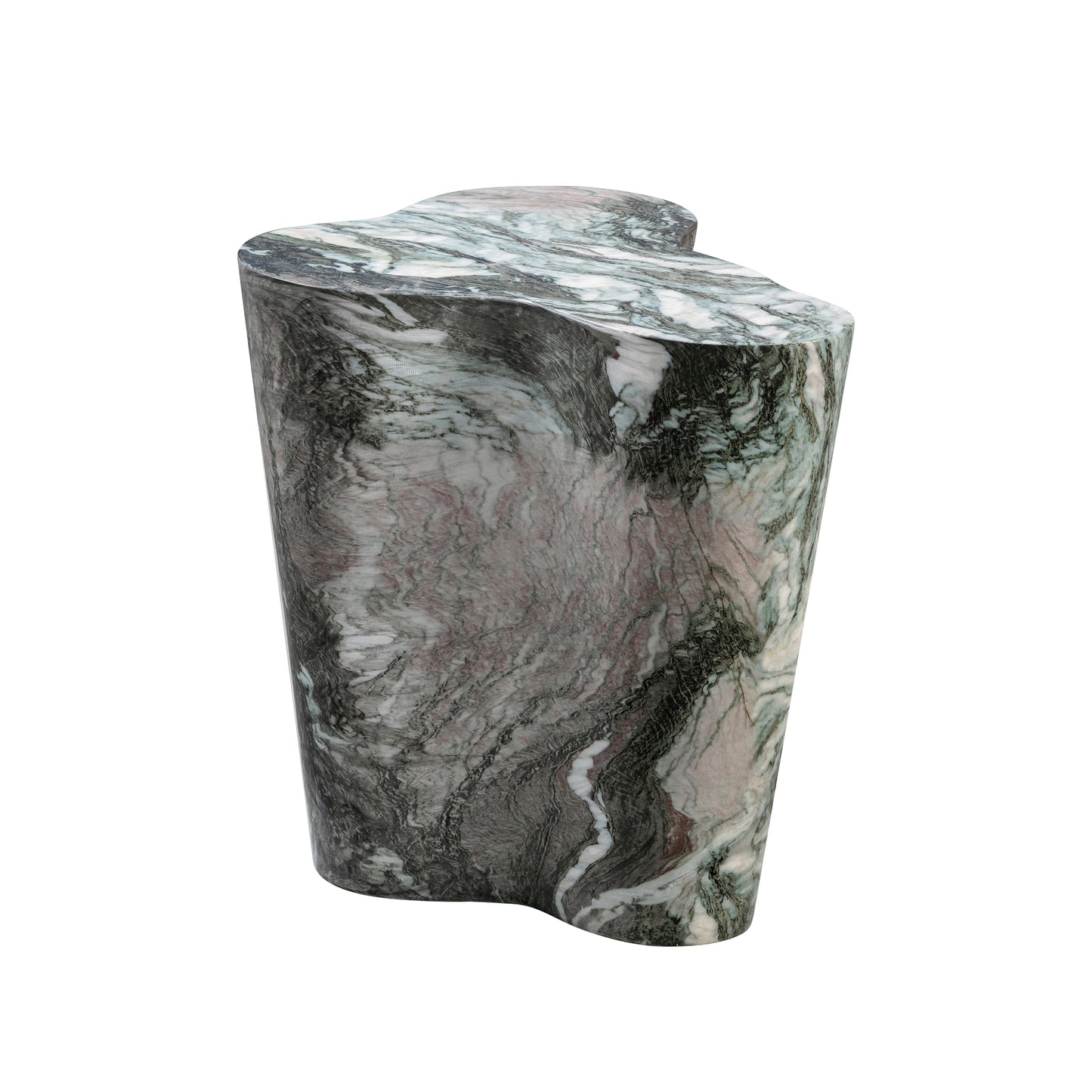 Slab Concrete Indoor/Outdoor Side Table (18"-22") Grey Marble Tall by Tov Furniture