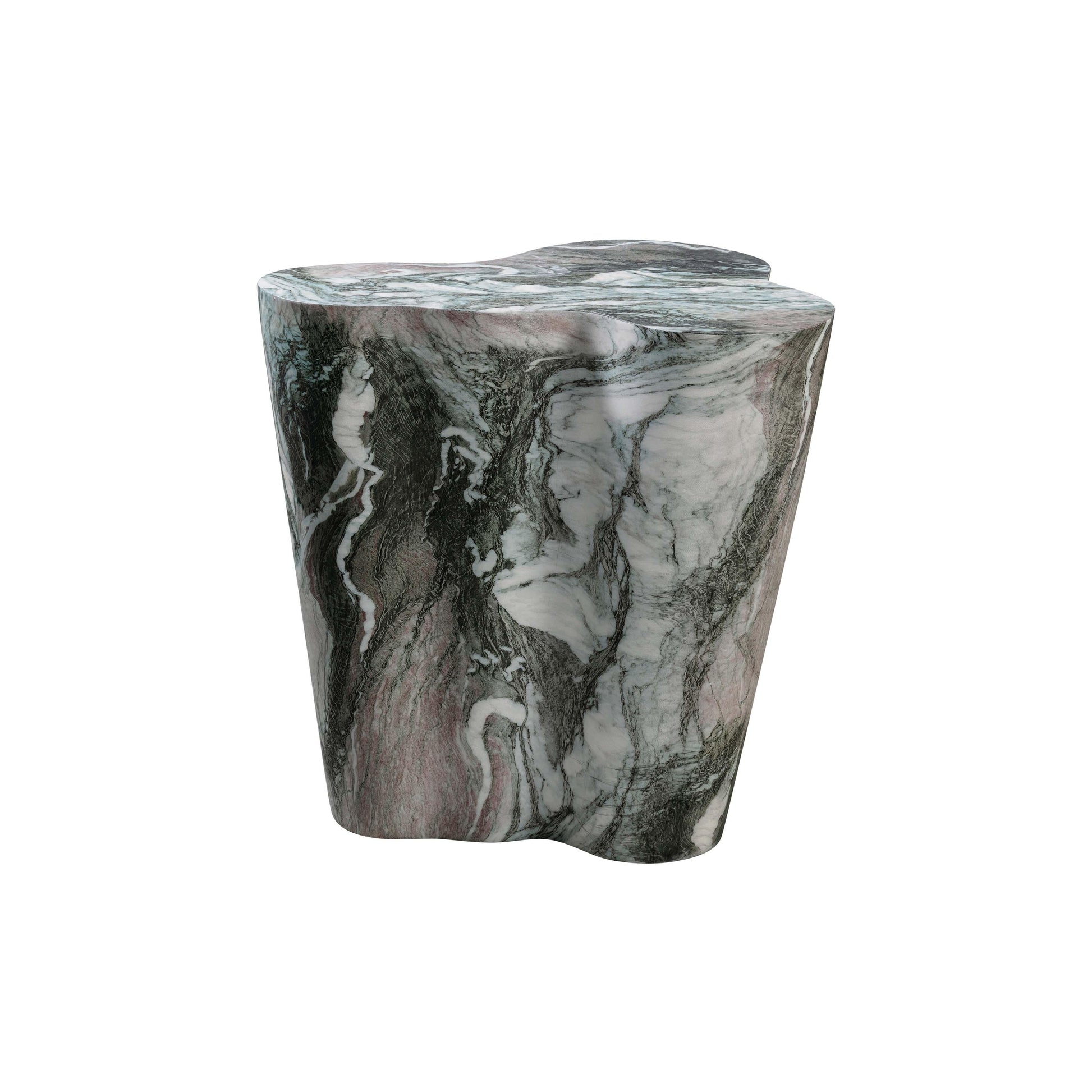 Slab Concrete Indoor/Outdoor Side Table (18"-22") Grey Marble Short by Tov Furniture