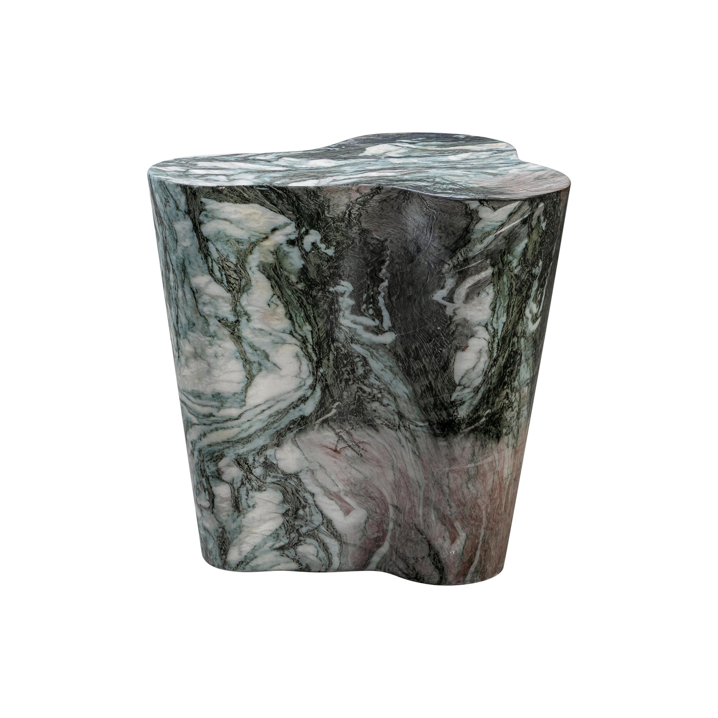 Slab Concrete Indoor/Outdoor Side Table (18"-22") Grey Marble Short by Tov Furniture