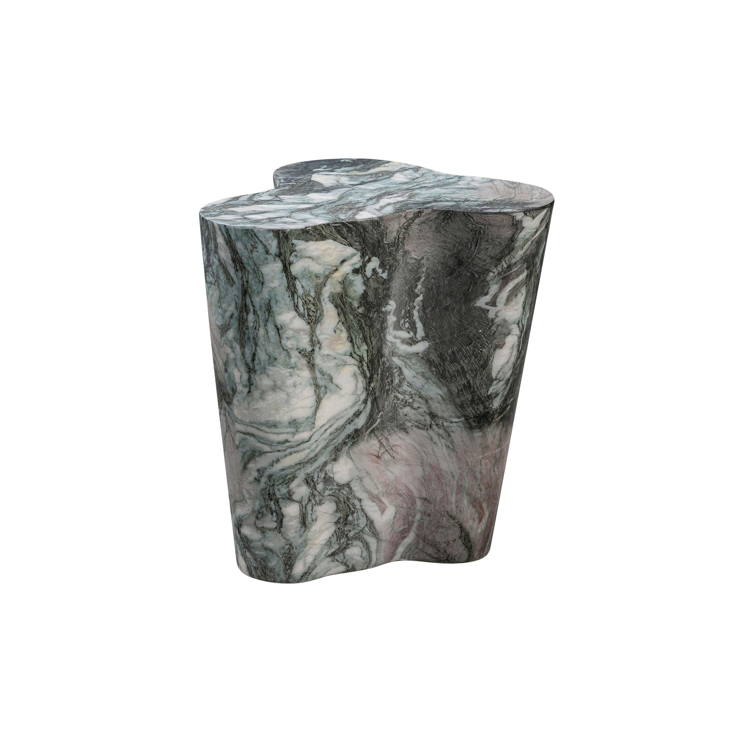 Slab Concrete Indoor/Outdoor Side Table (18"-22") Grey Marble Short by Tov Furniture