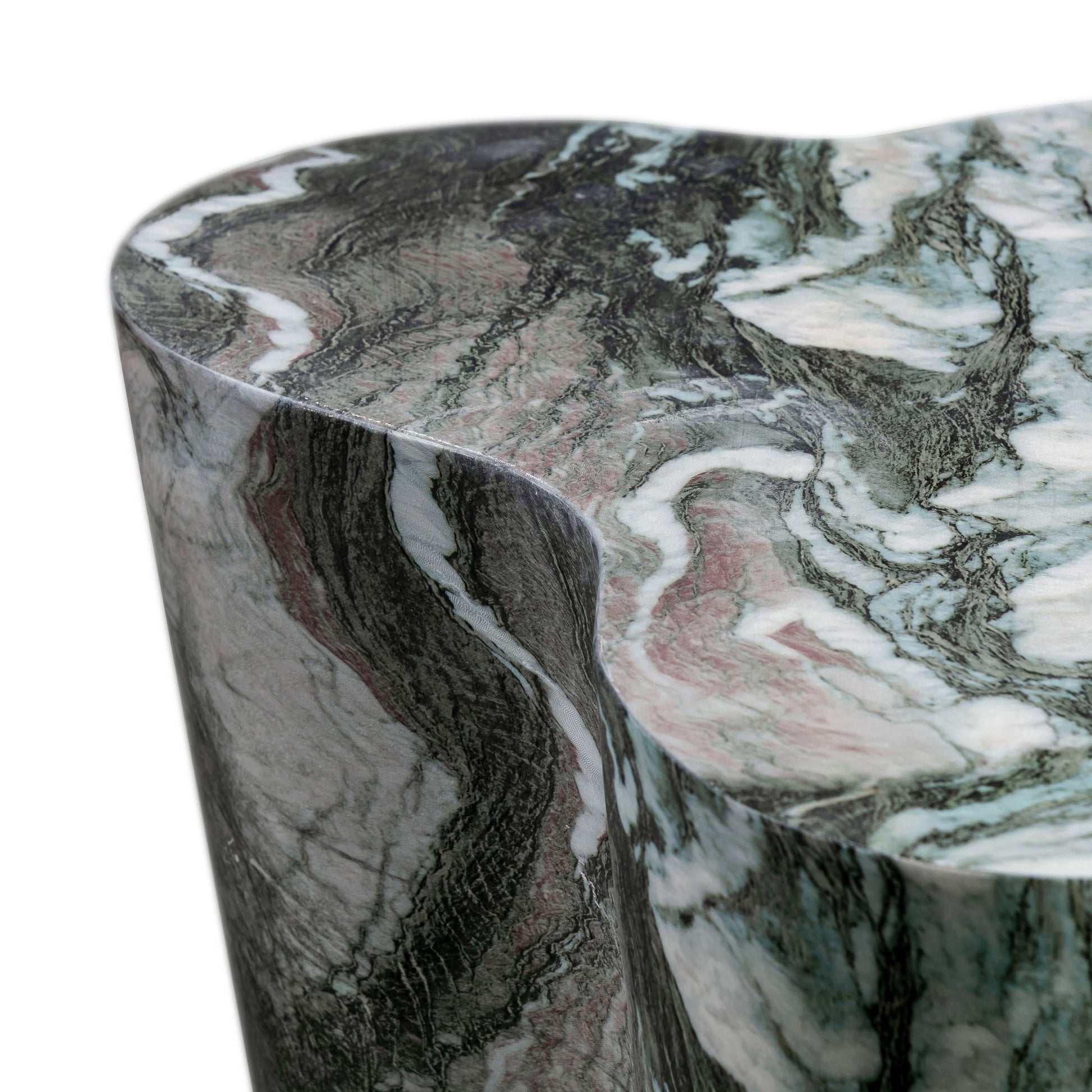 Slab Concrete Indoor/Outdoor Side Table (18"-22") Grey Marble Short by Tov Furniture