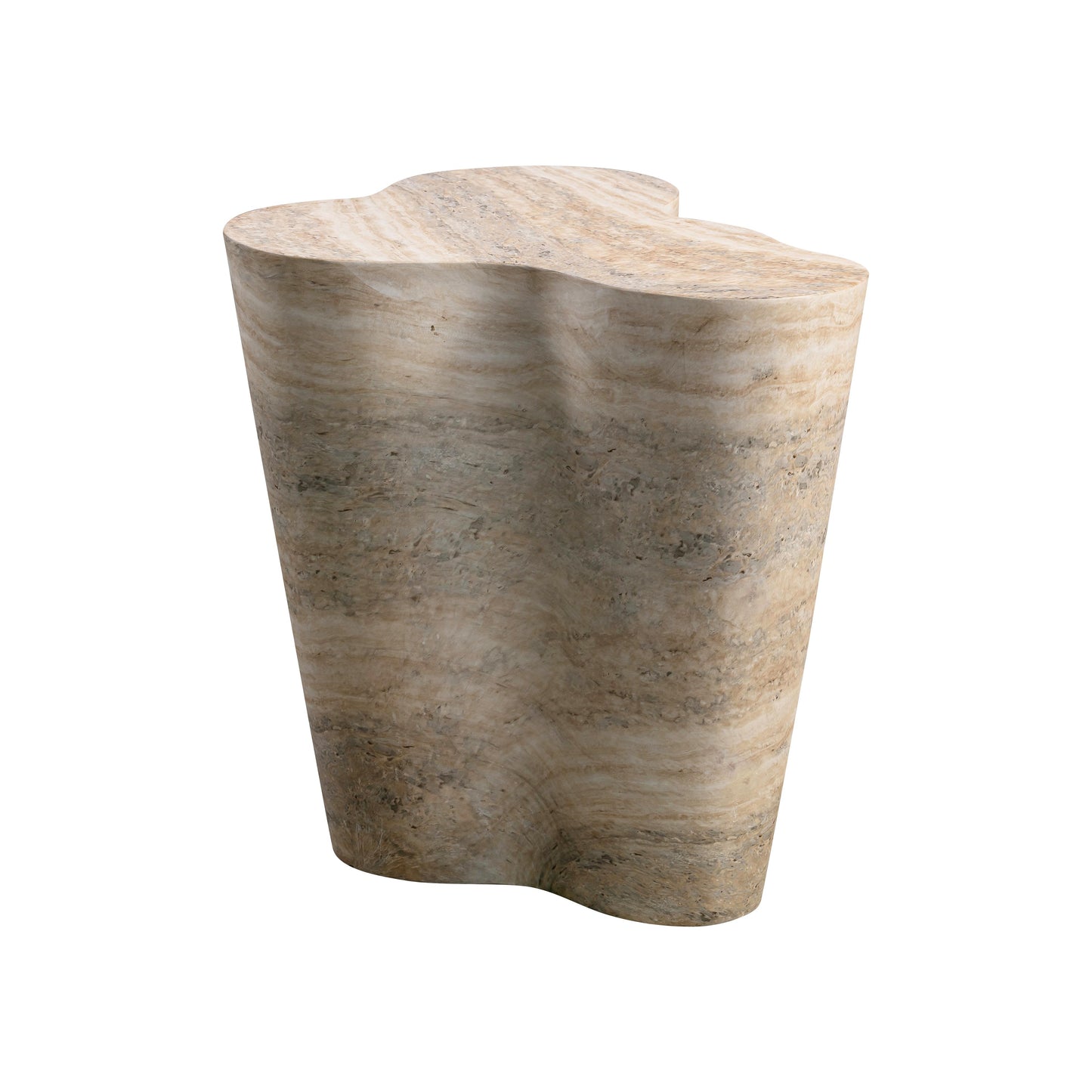 Slab Concrete Indoor/Outdoor Side Table (18"-22") Travertine Tall by Tov Furniture