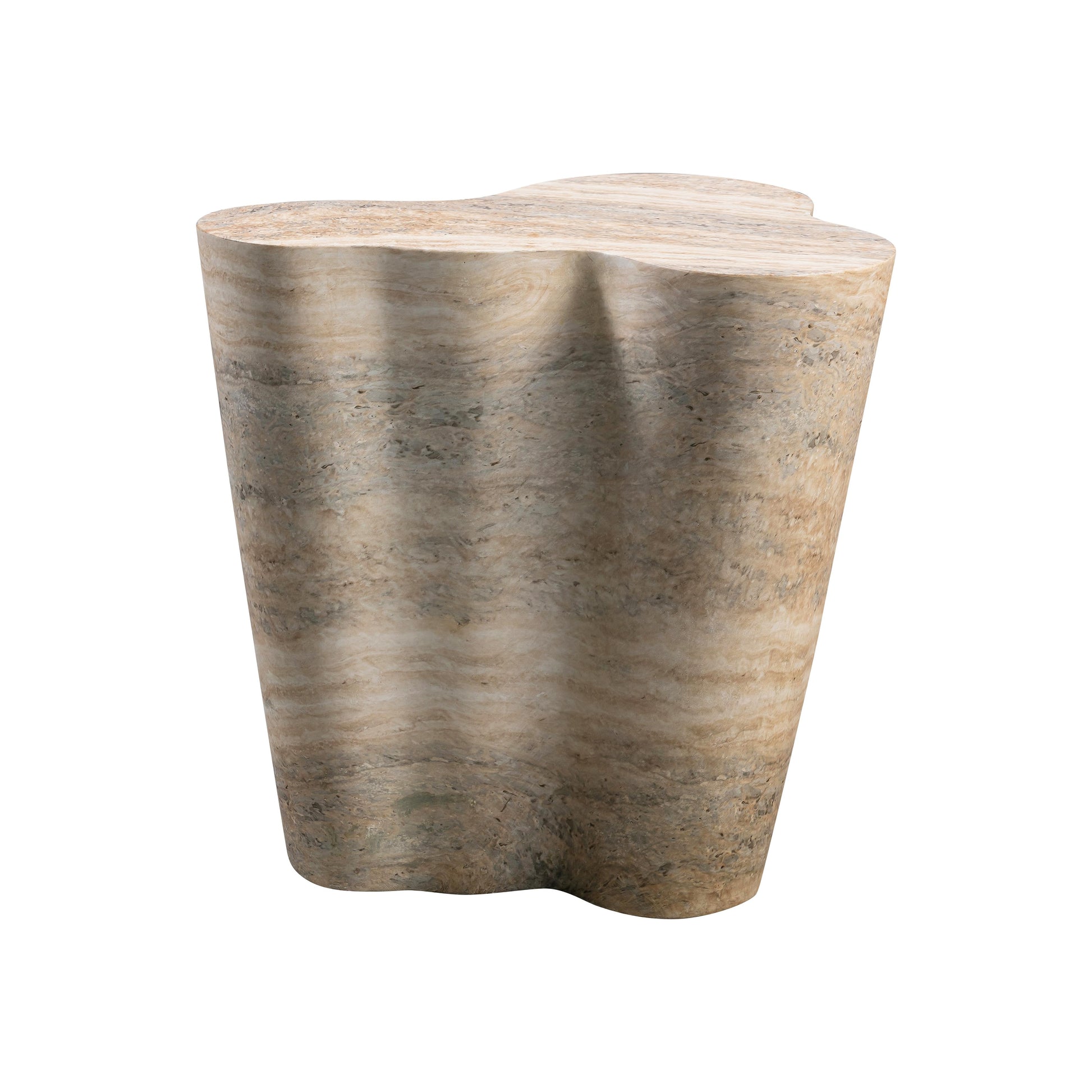 Slab Concrete Indoor/Outdoor Side Table (18"-22") Travertine Tall by Tov Furniture