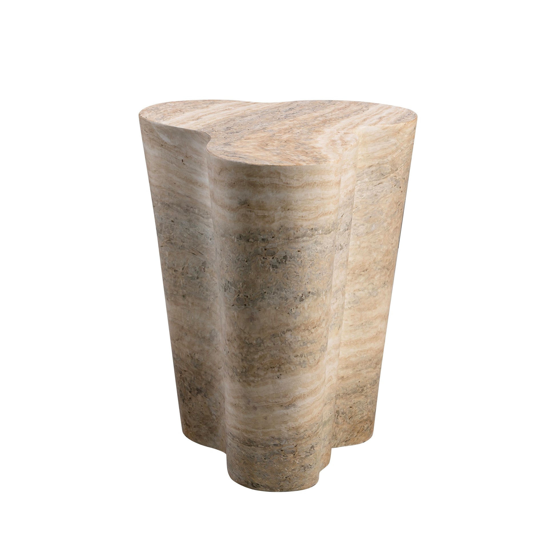 Slab Concrete Indoor/Outdoor Side Table (18"-22") Travertine Tall by Tov Furniture