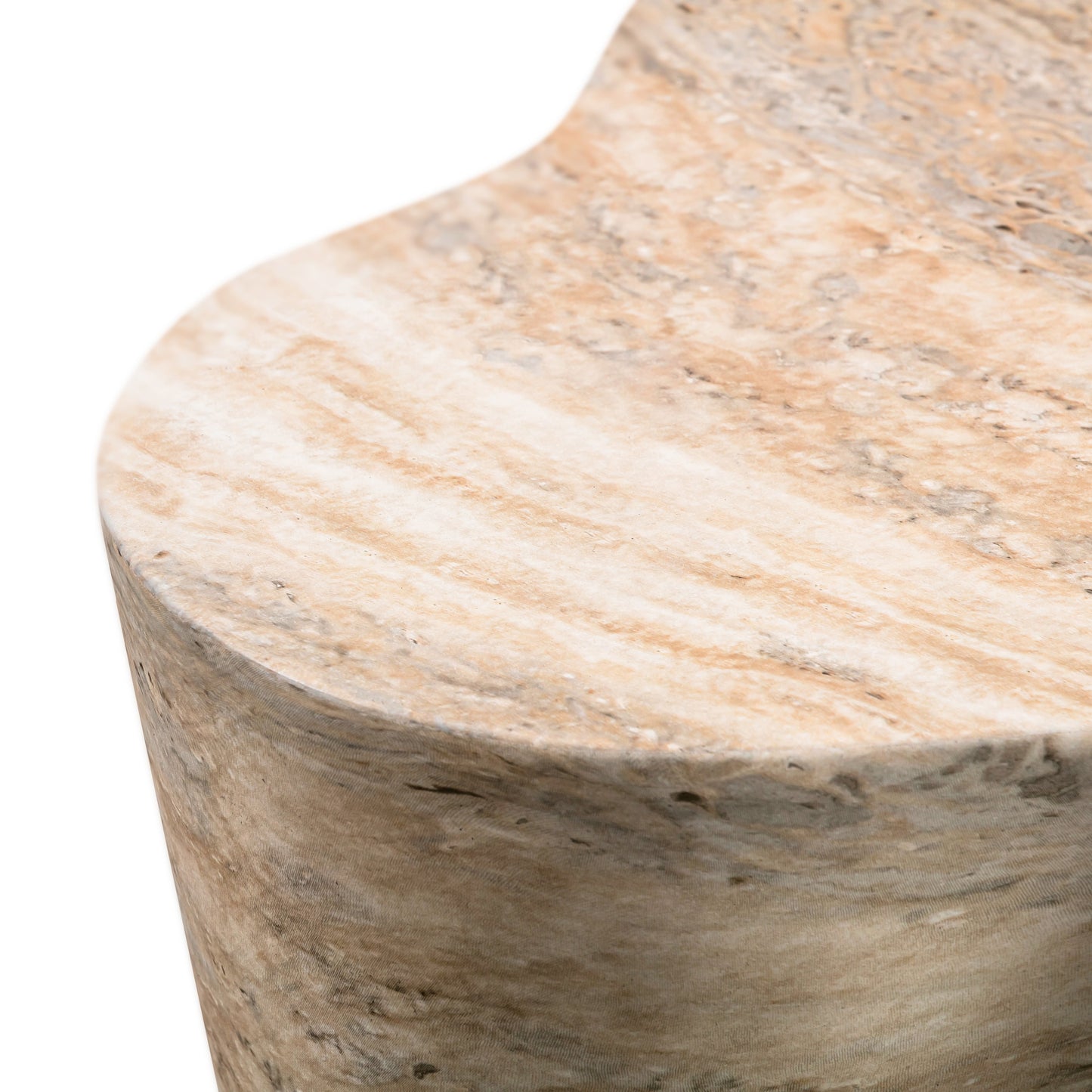 Slab Concrete Indoor/Outdoor Side Table (18"-22") Travertine Tall by Tov Furniture