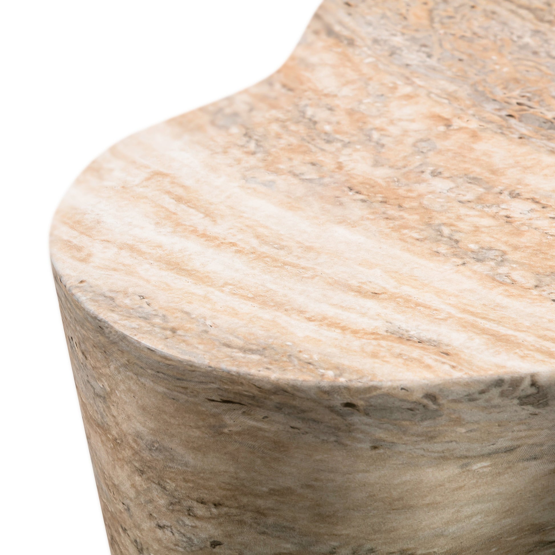 Slab Concrete Indoor/Outdoor Side Table (18"-22") Travertine Tall by Tov Furniture